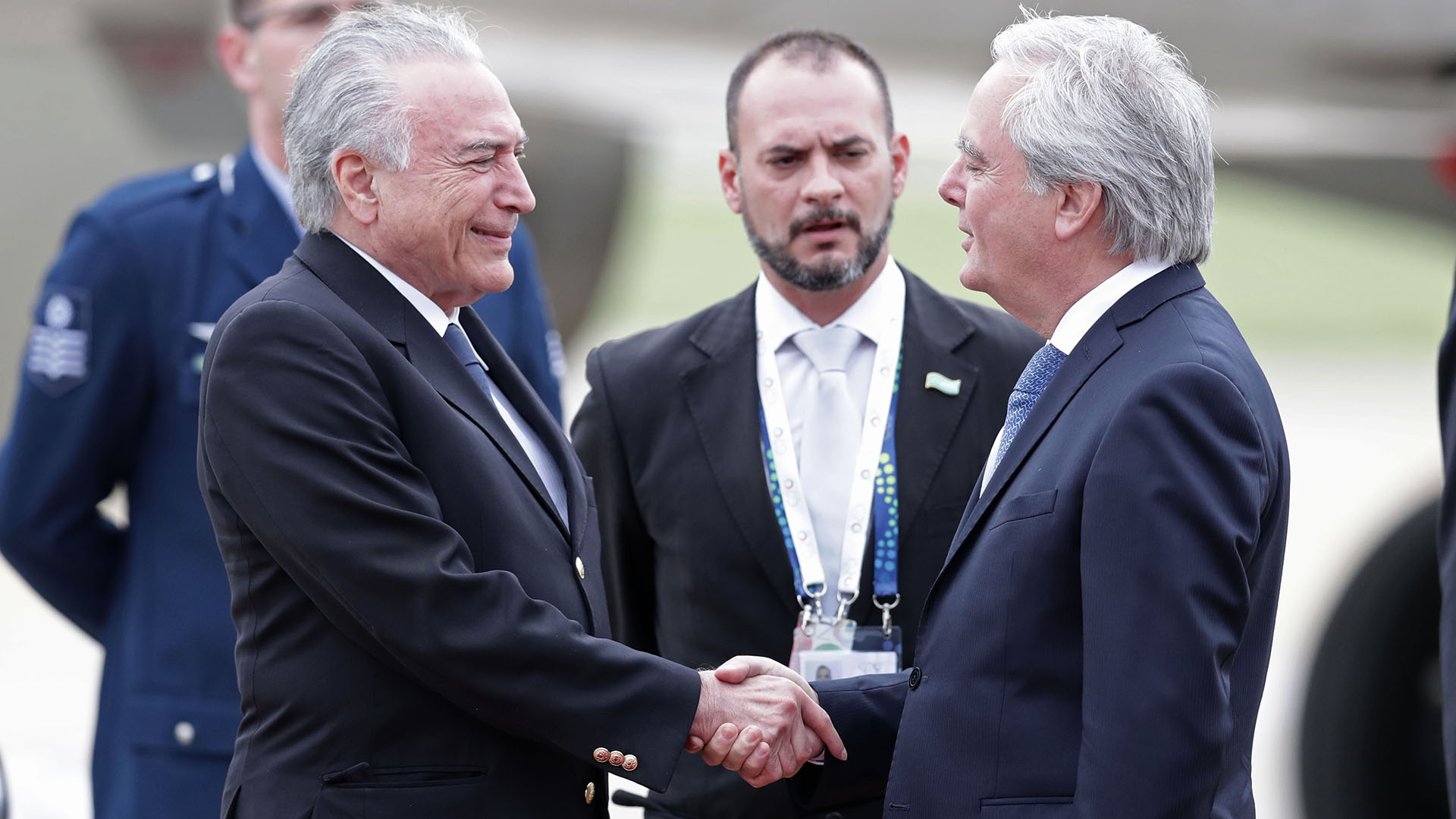 Michel Temer fue recibido por el senador Federico Pinedo