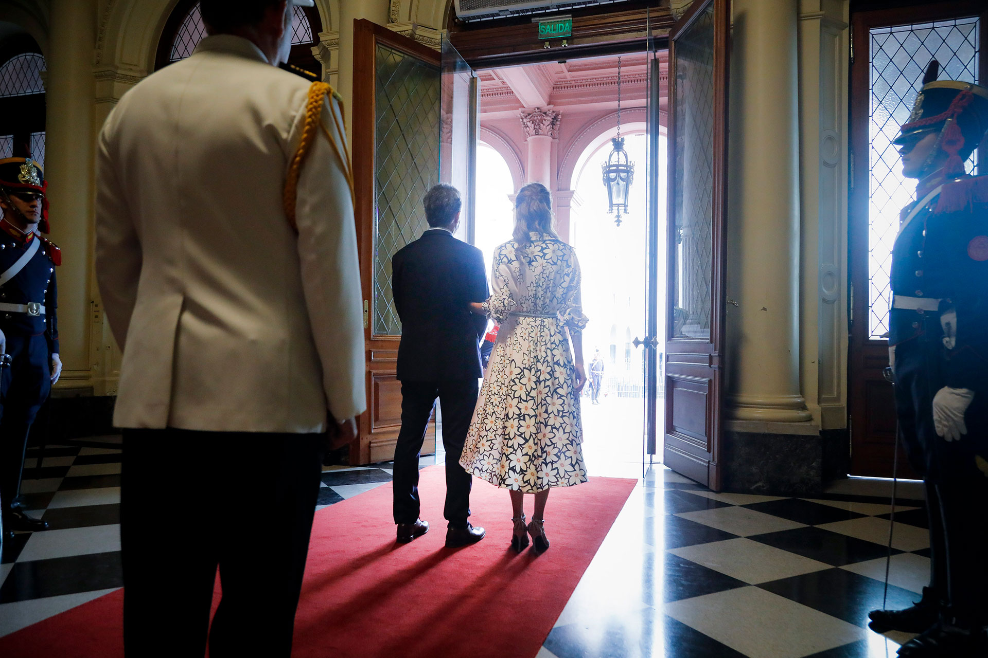 En la entrada principal de la Casa Rosada
