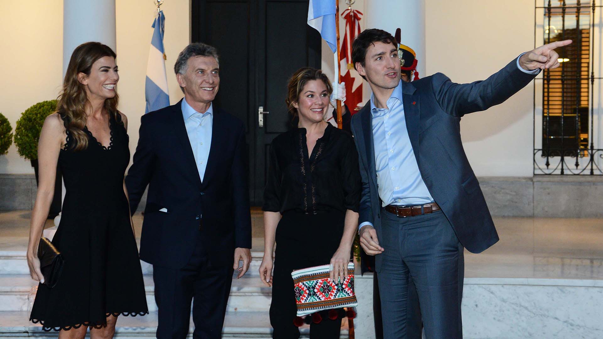 Awada, Macri, Grégorie y Trudeau en la Quinta de Olivos