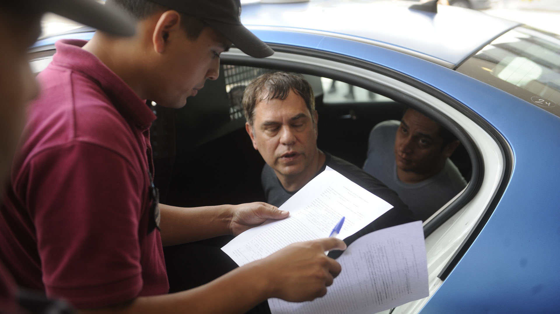 Uno de los detenidos durante las protestas