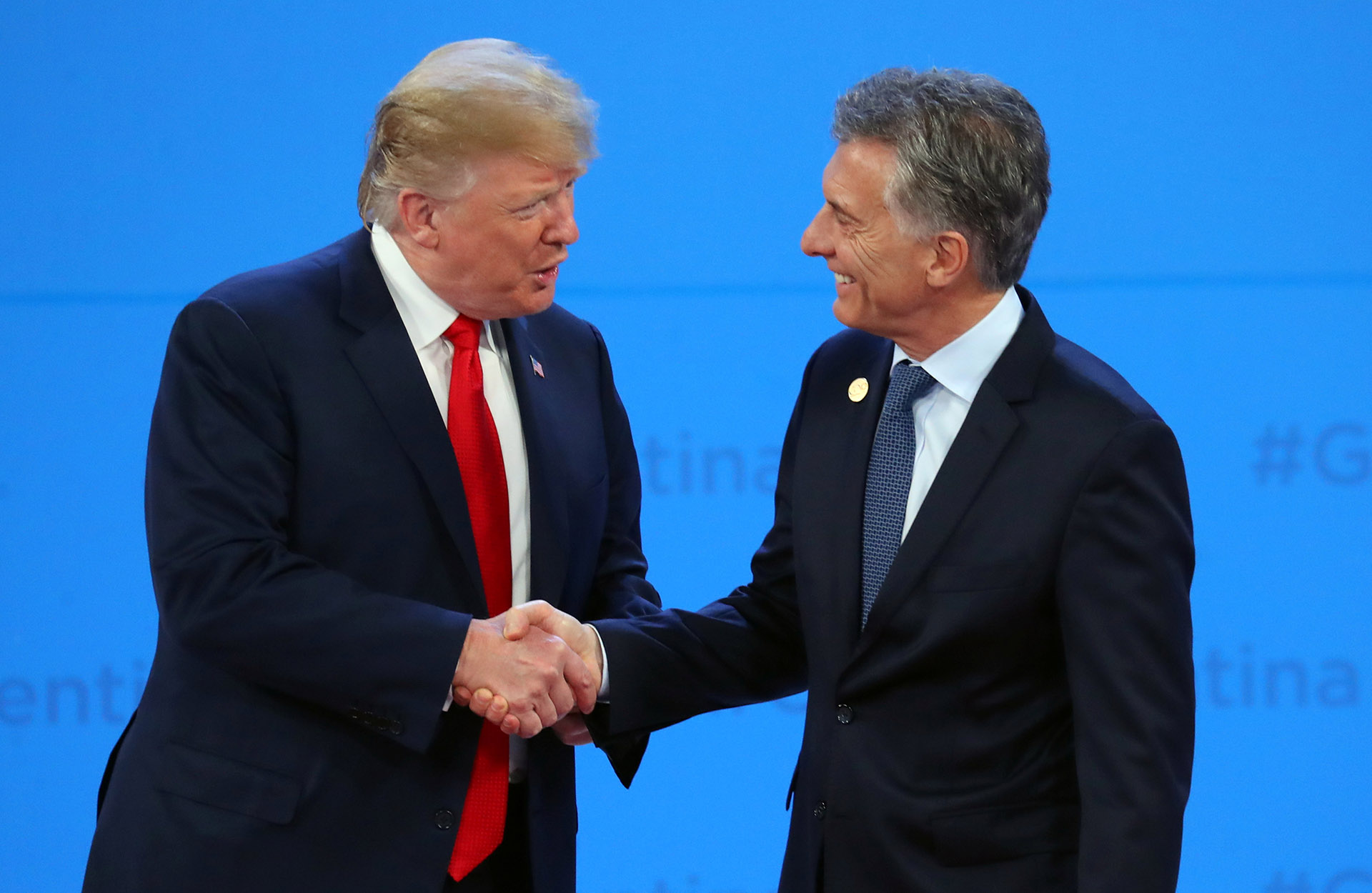 El saludo de Trump y Macri durante el G20 realizado en Argentina