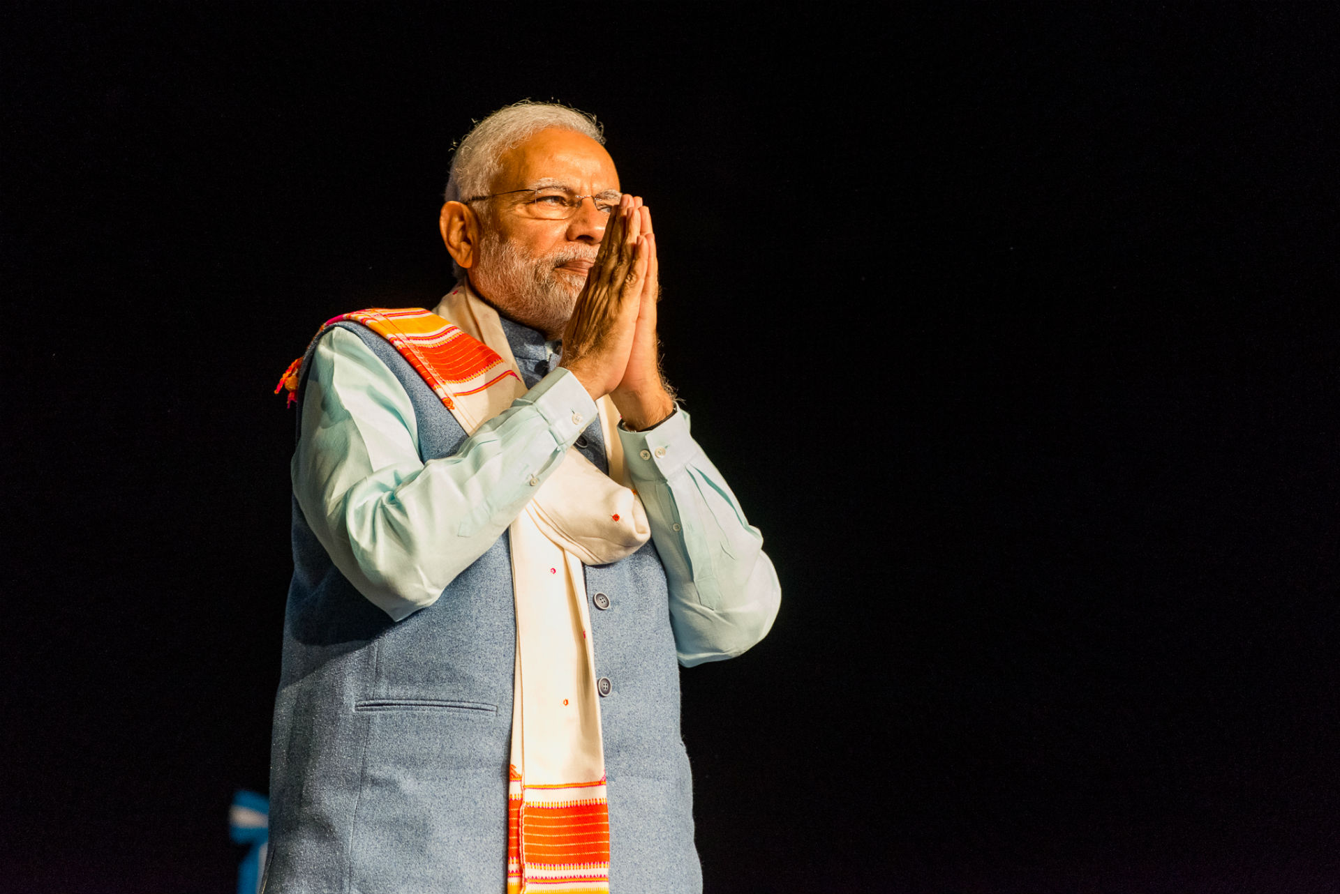 El Primer Ministro indio Narendra Modi hizo yoga en La Rural.