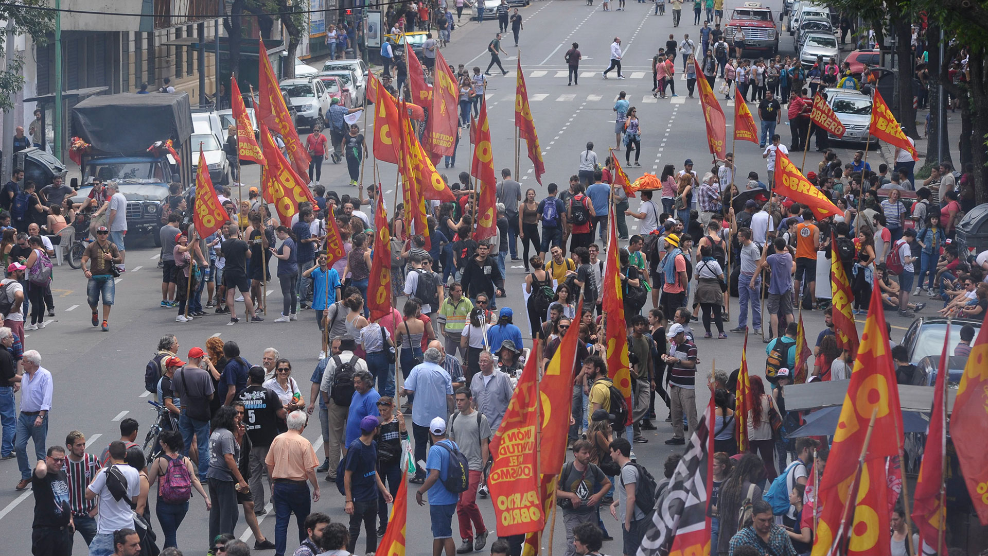 El Polo Obrero ocupó unas de las columnas centrales de la marcha