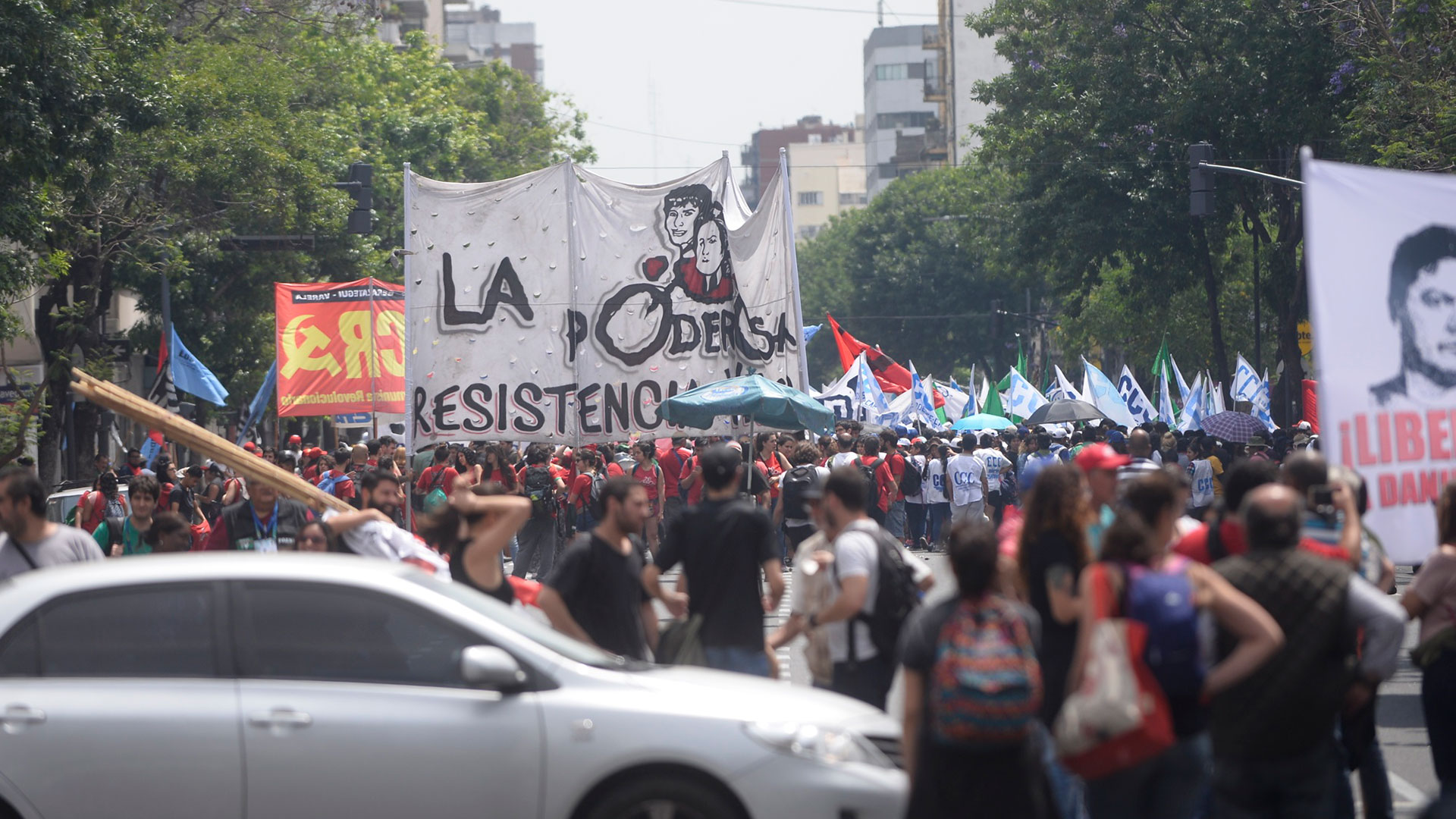 Durante la protesta hubo cánticos contra Mauricio Macri, Jair Bolsonaro y Donald Trump