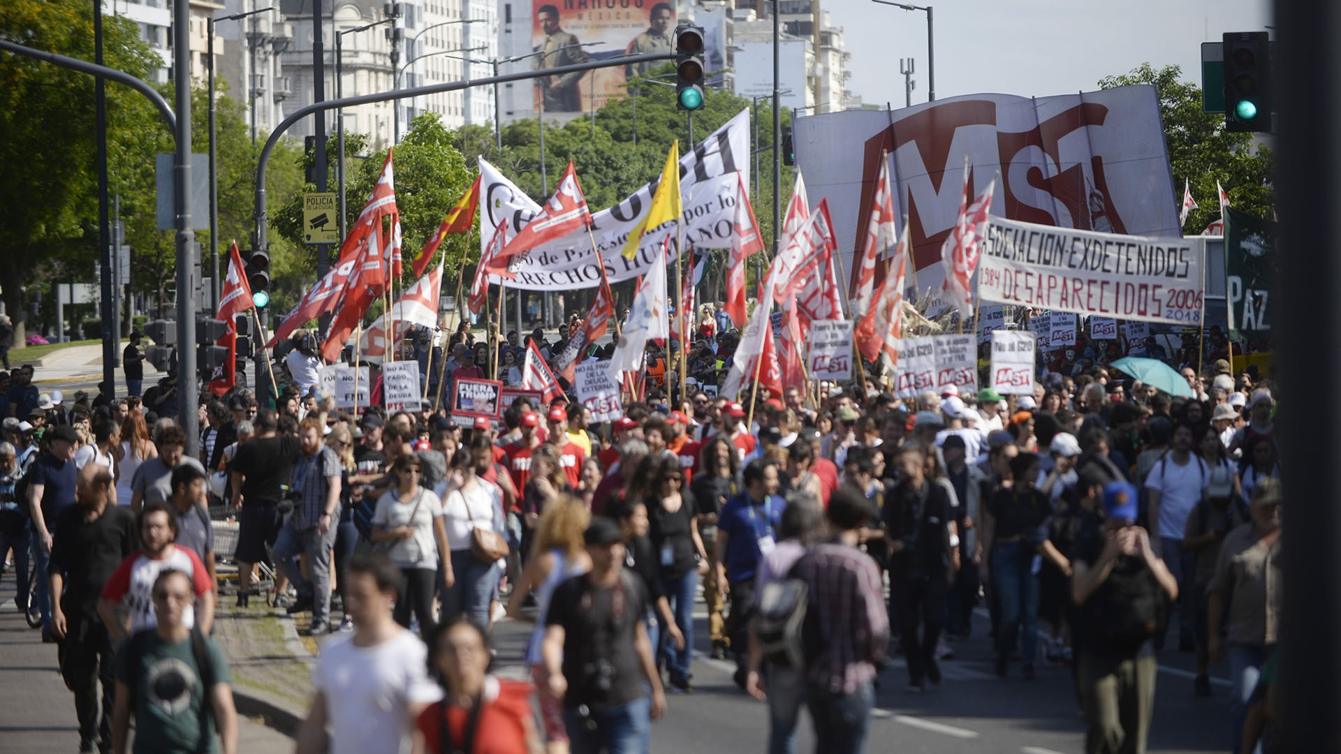 Durante la protesta hubo críticas al presidente de Argentina, Mauricio Macri, y a su gestión