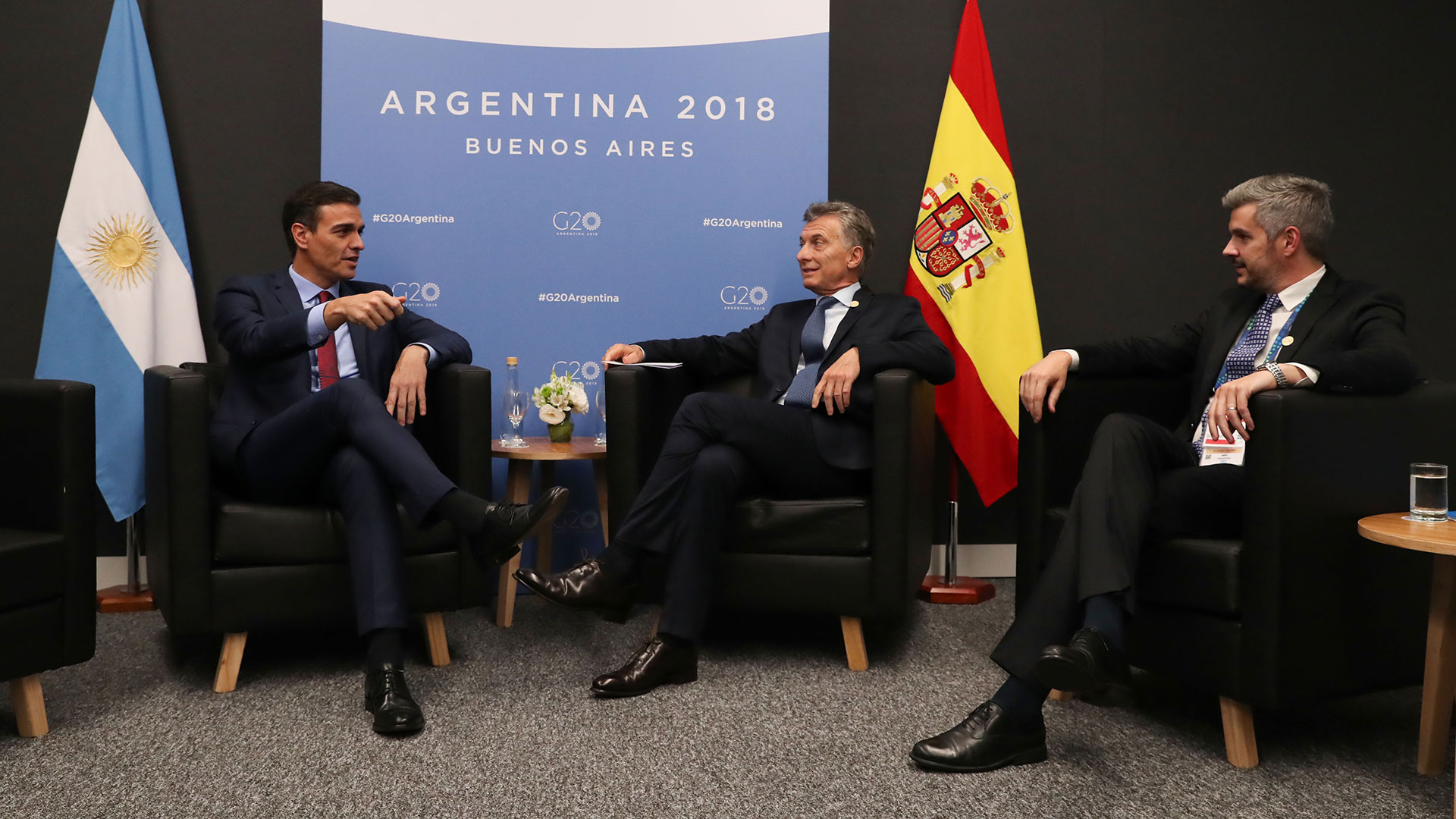 Sánchez, Macri y Marcos Peña