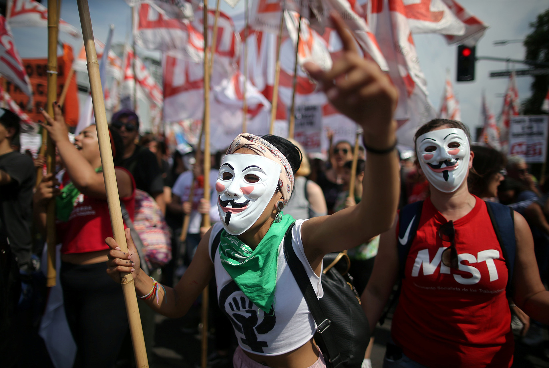 Manifestación en la avenida 9 de Julio