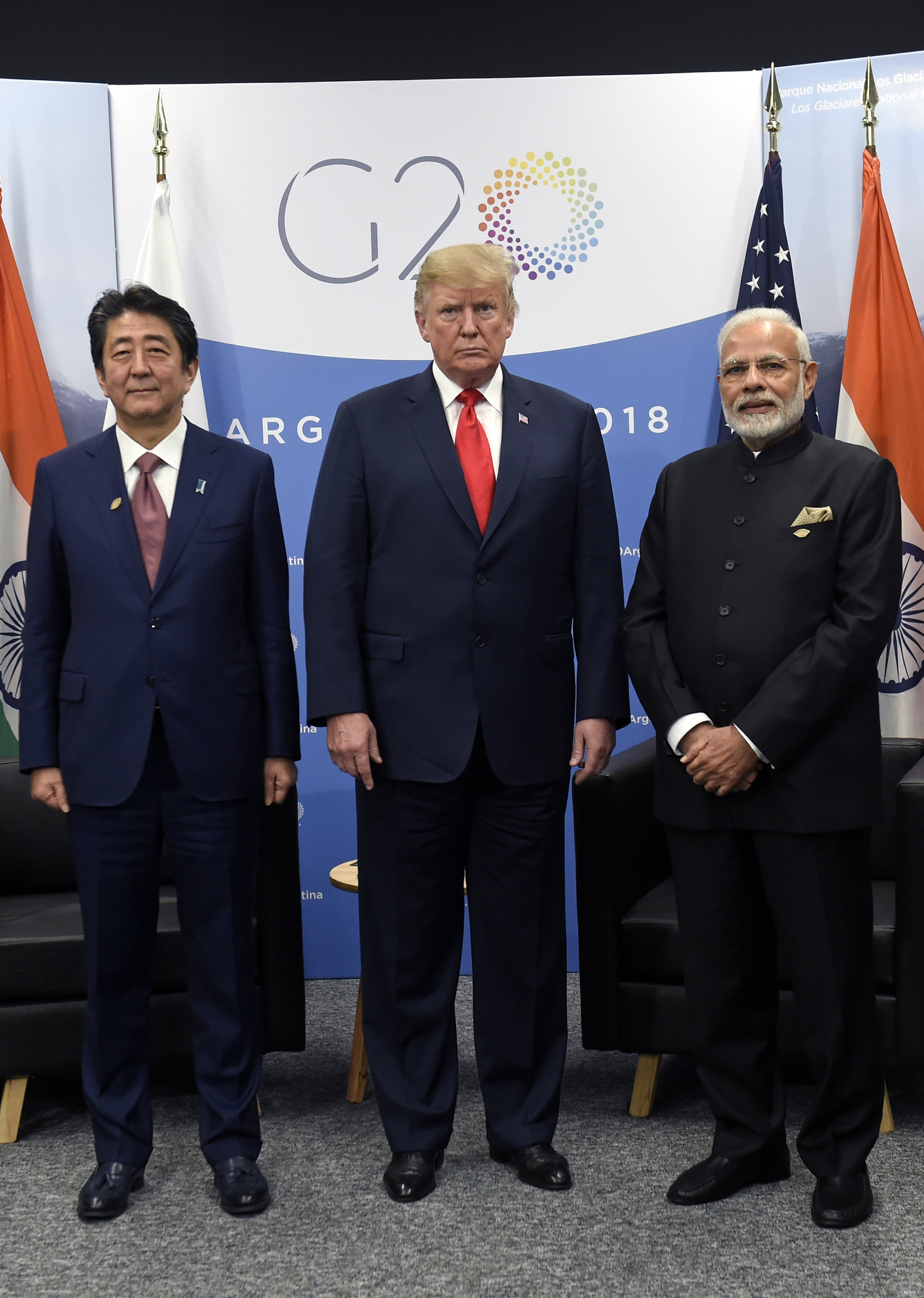 Shinzo Abe, Donald Trump y Narendra Modi
