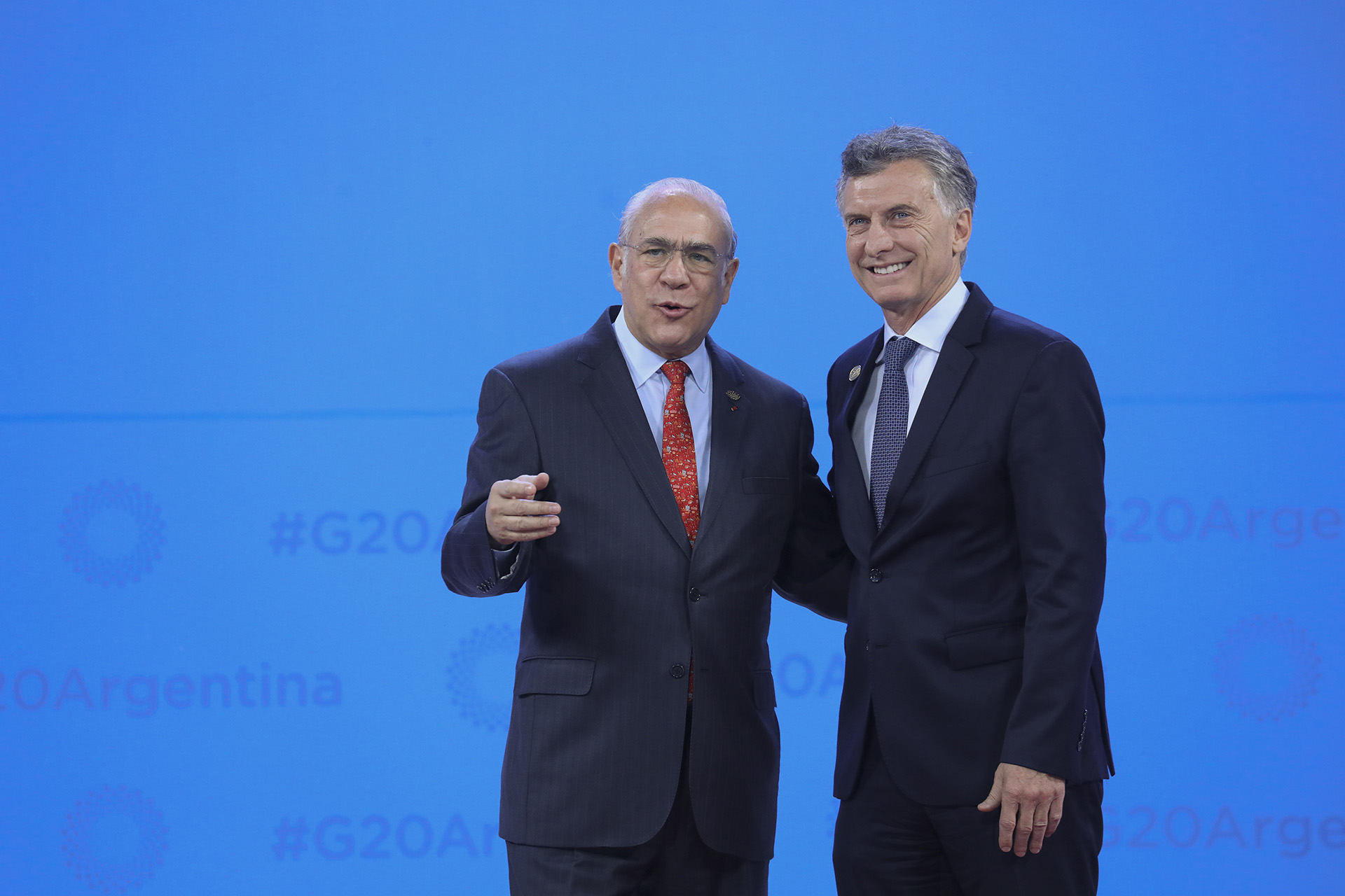 El secretario general de la OCDE Angel Gurria con Macri