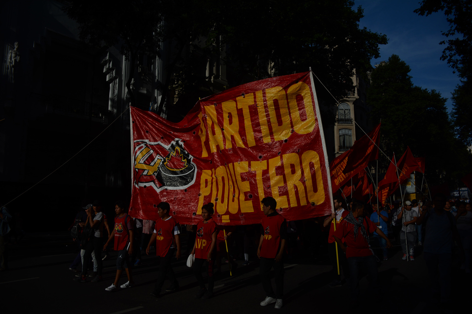 Agrupaciones piqueteras formaron parte de la manifestación