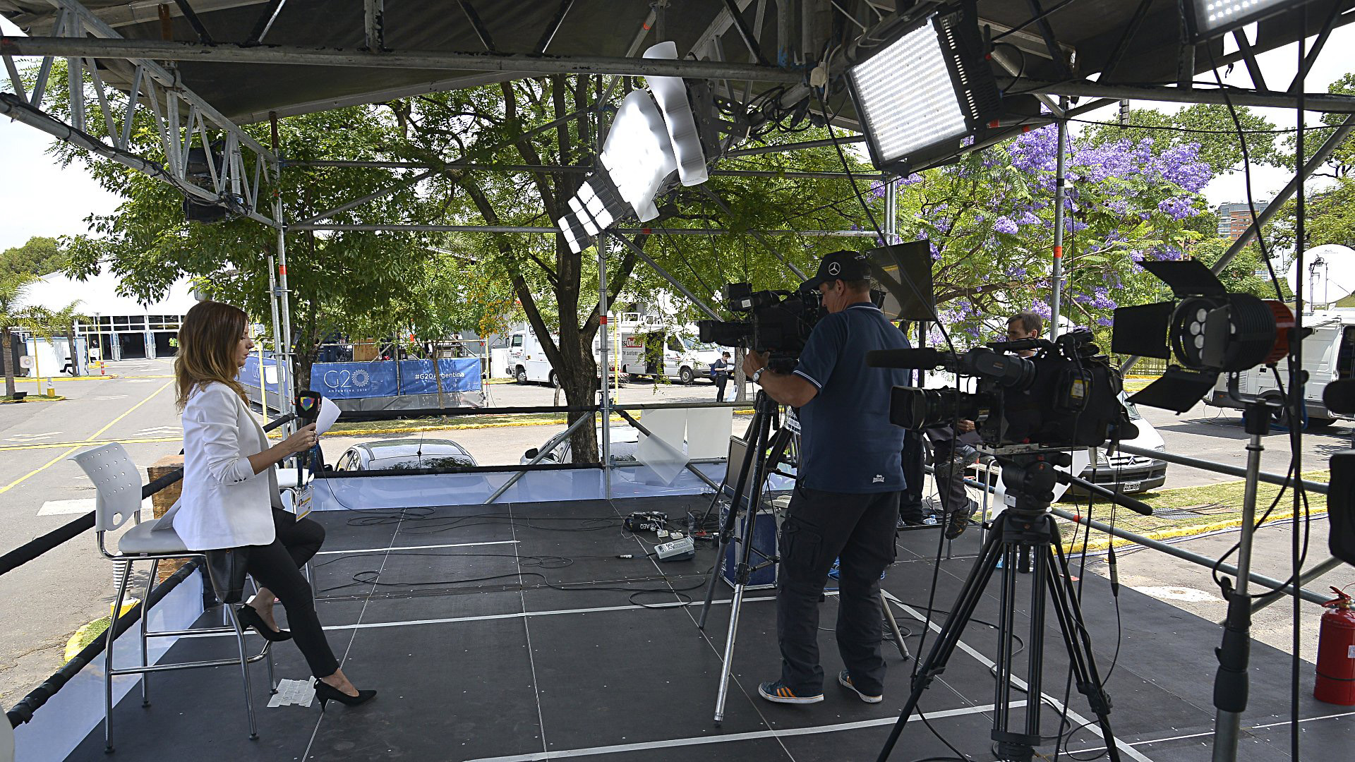 Así era uno de los puestos para la transmisión televisiva