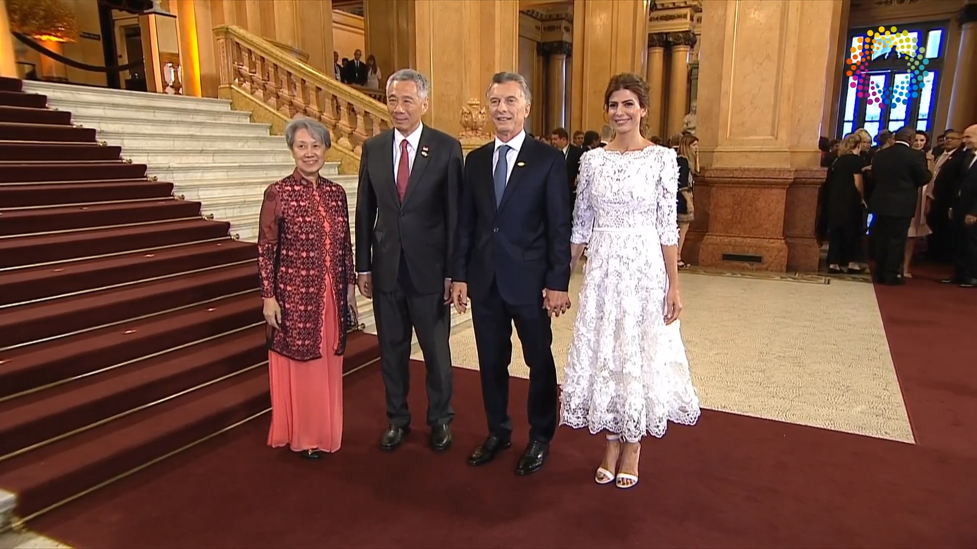 Macri y Awada junto al primer ministro de Singapur Le Kuan Yew y su esposa Ho Ching