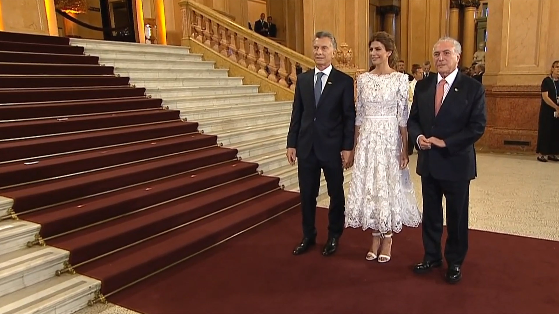 Macri y Awada con Michel Temer