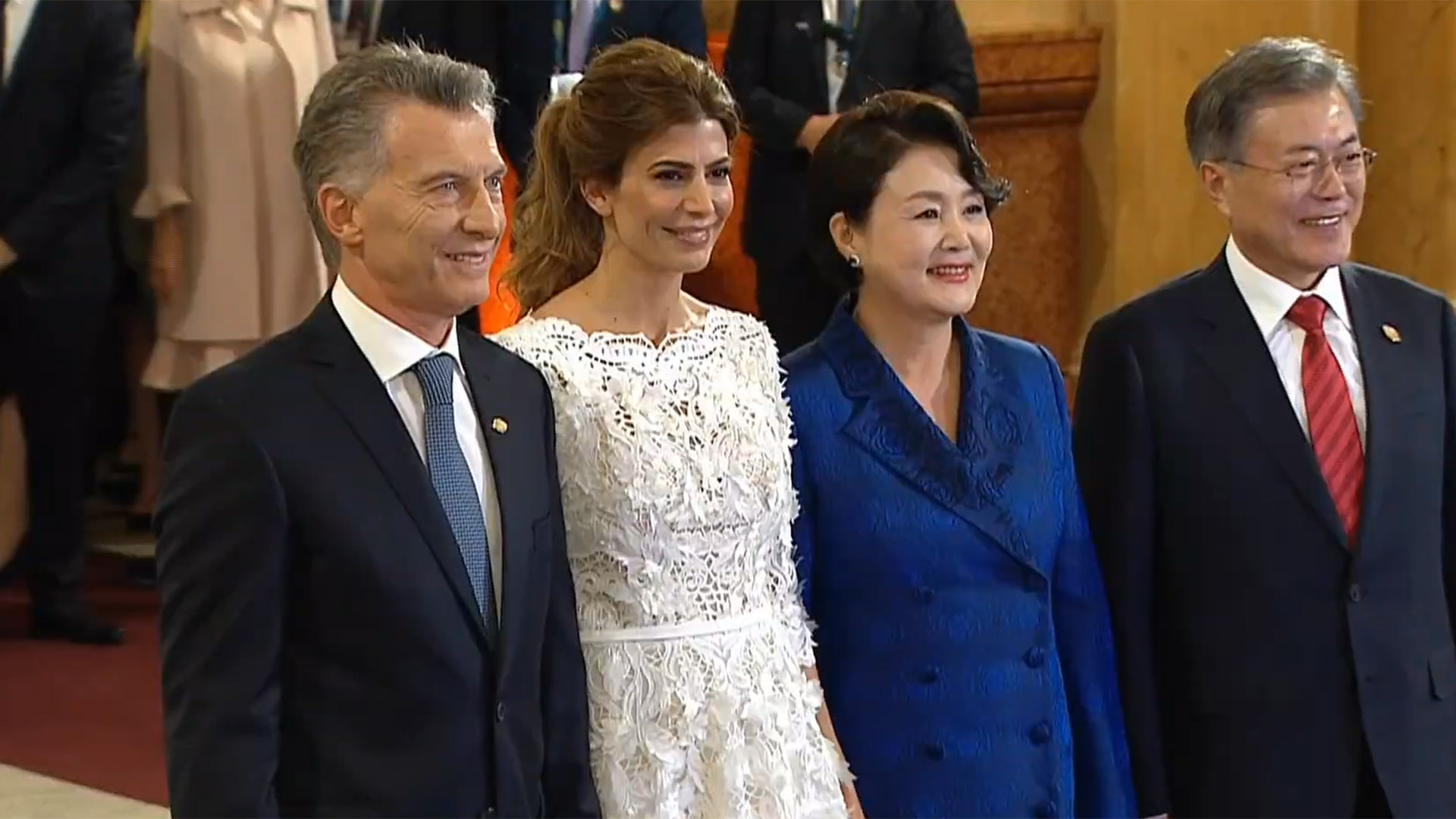 Macri y Awada junto a el presidente de Corea del Sur Moon Jae-in y su esposa Kim Jung-sook