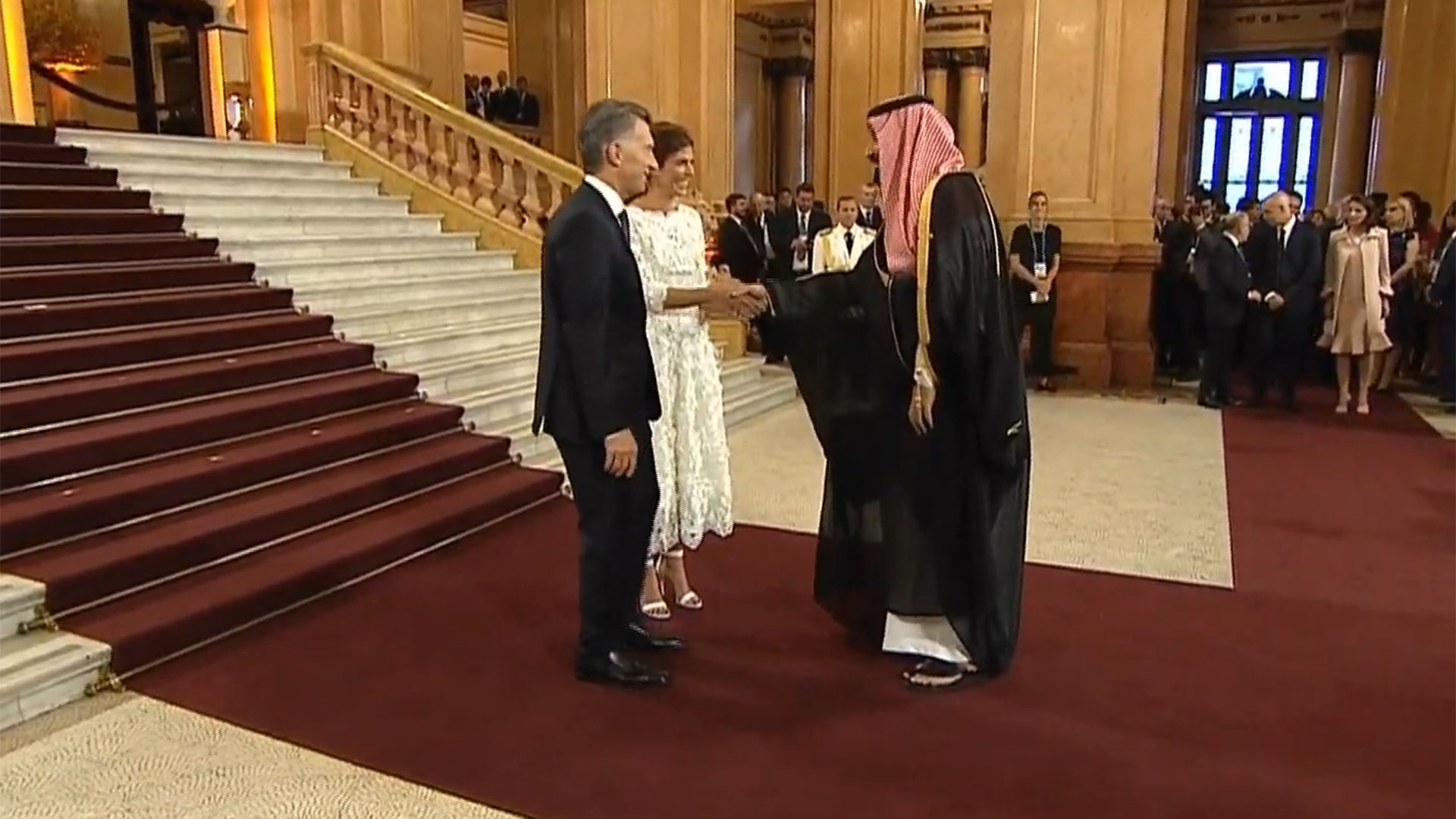 Macri y Awada con Mohammed bin Salman