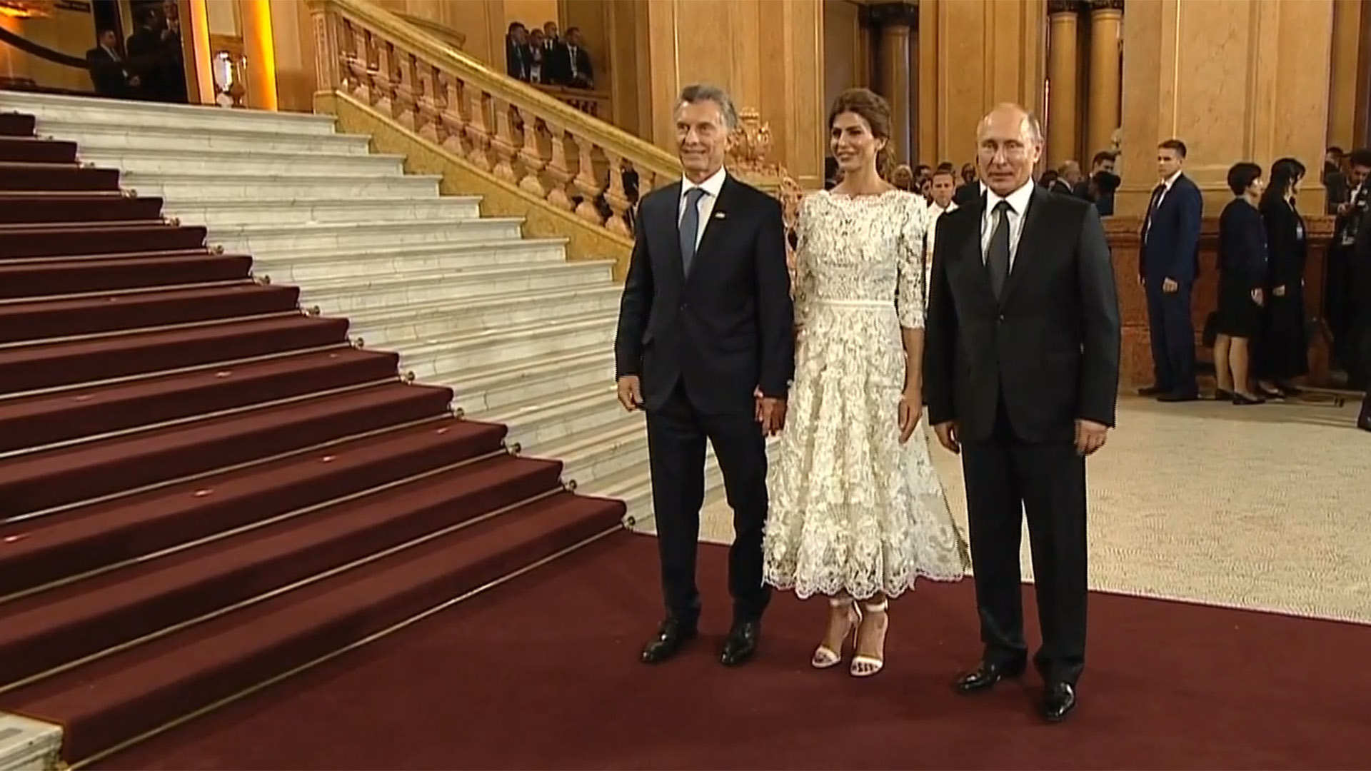 Macri y Awada con Vladimir Putin