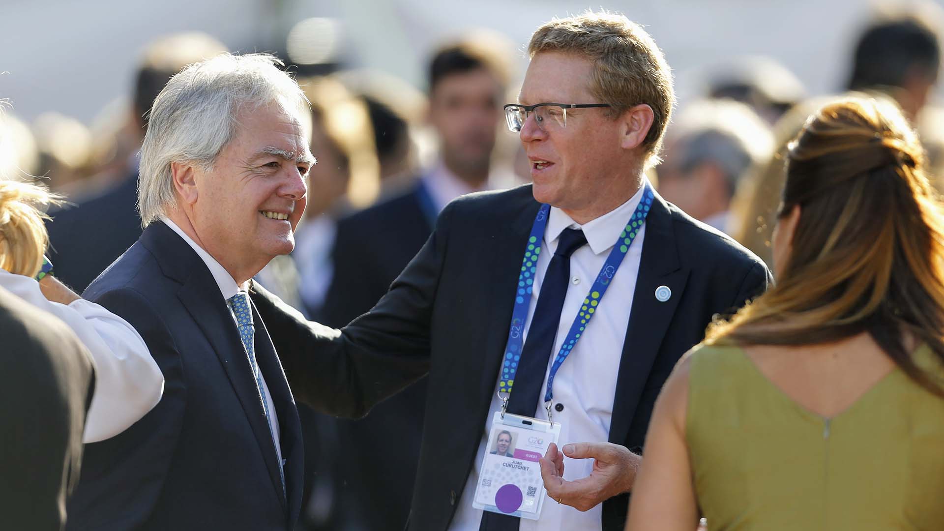 Federico Pinedo y el presidente del Banco Provincia, Juan Curuchet