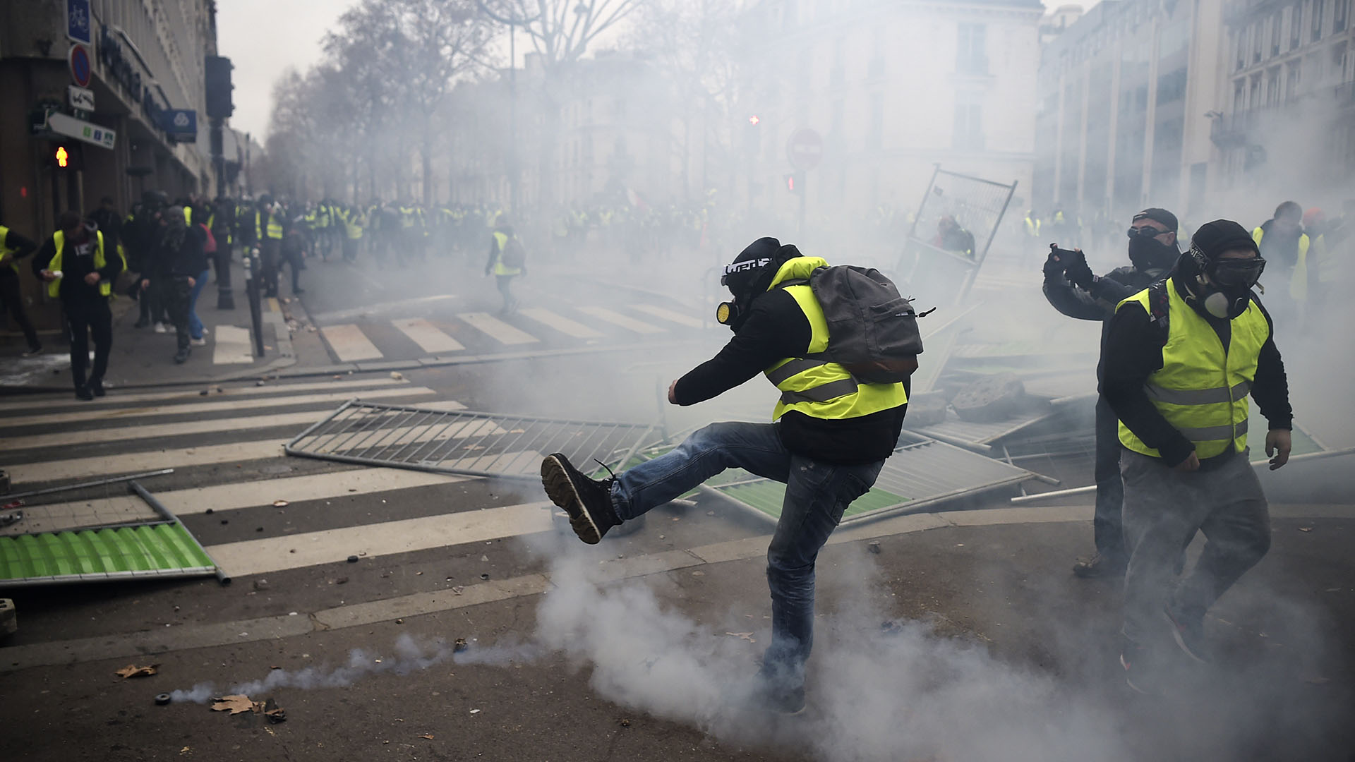 La policía reprimió las manifestaciones (Lucas BARIOULET / AFP)