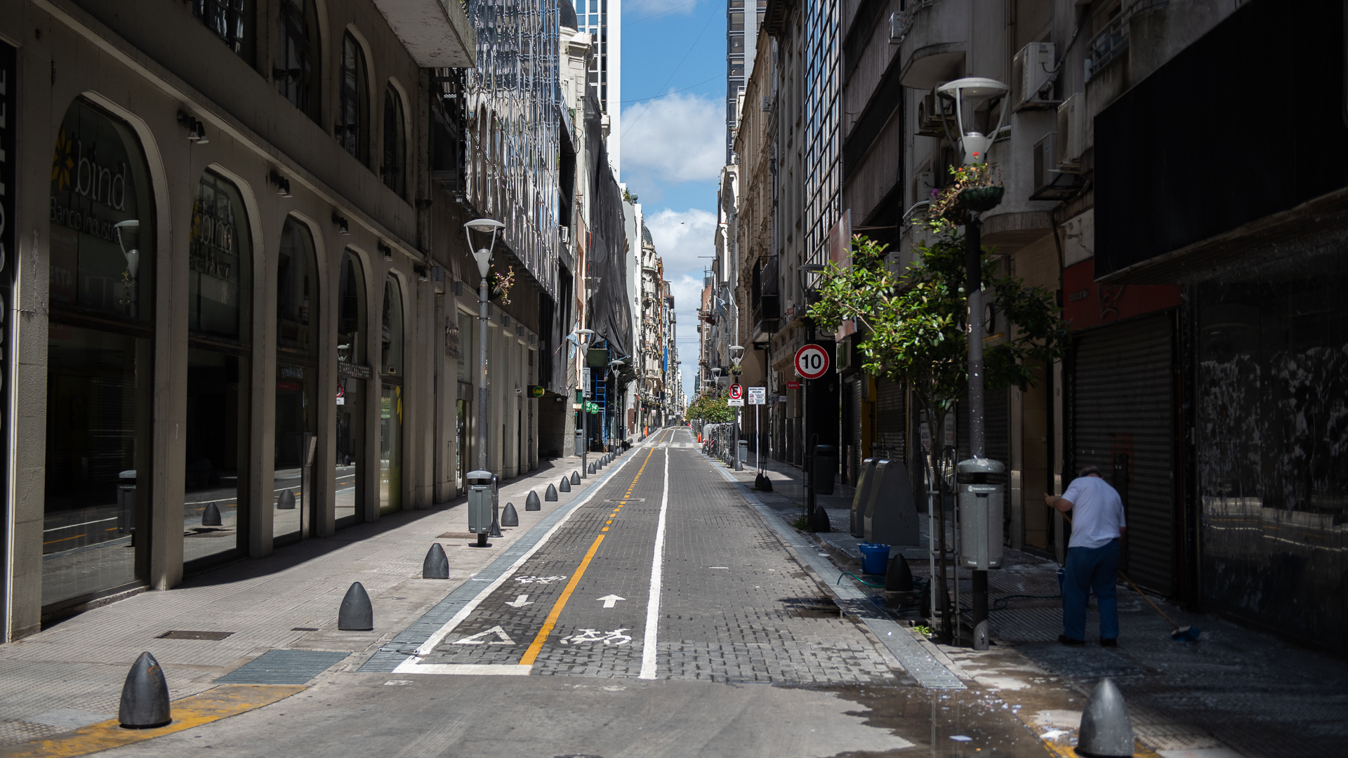 La zona del centro porteño, con pocas personas