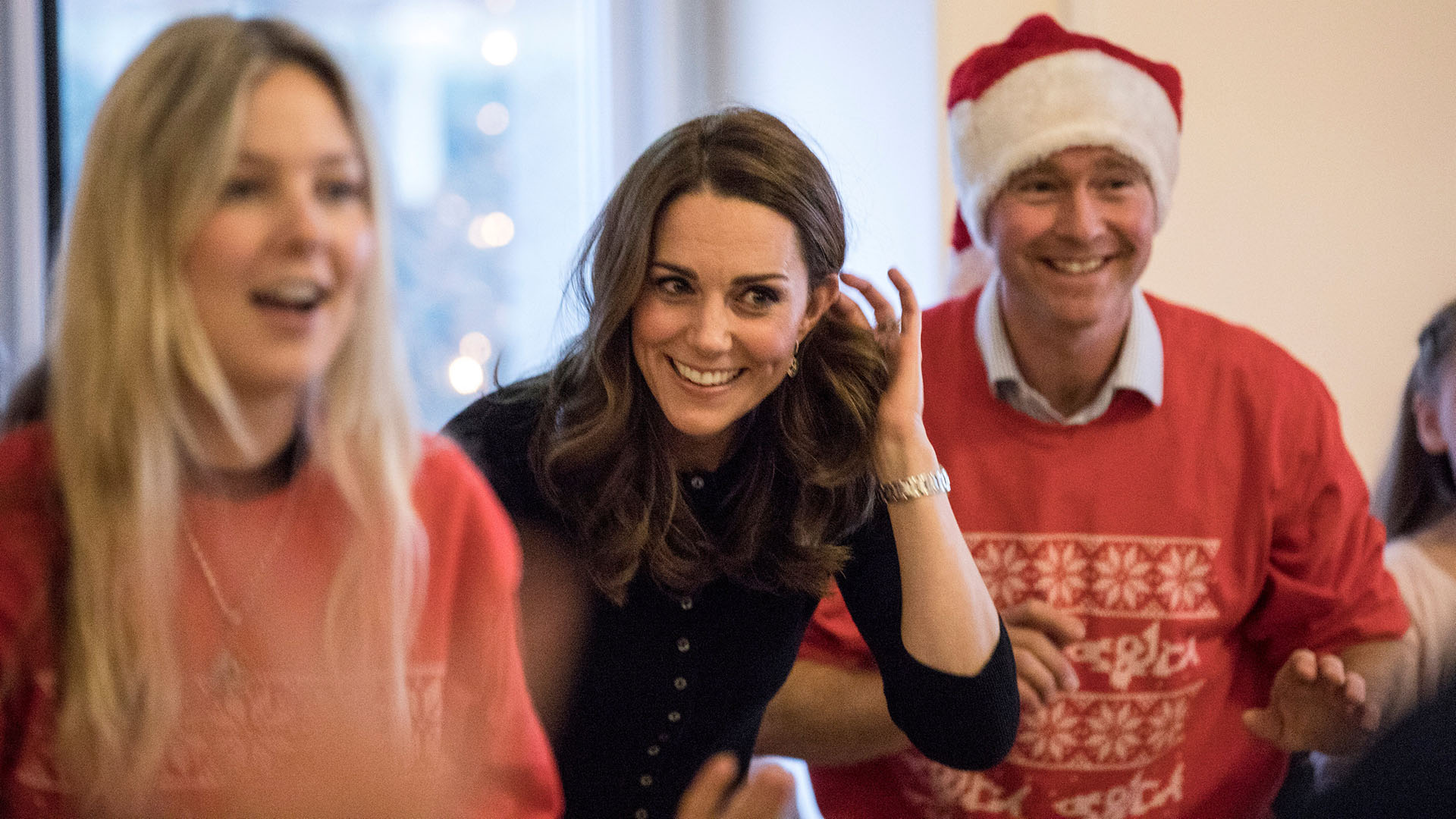 Catalina de Cambridge acompañó a su marido y participó animadamente del festejo