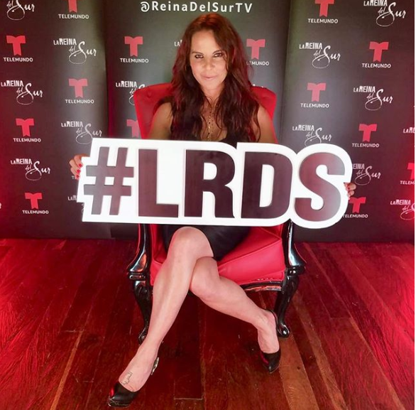 Kate Del Castillo durante la fiesta de conclusión de las grabaciones (Foto: Instagram @reinadelsurtv)