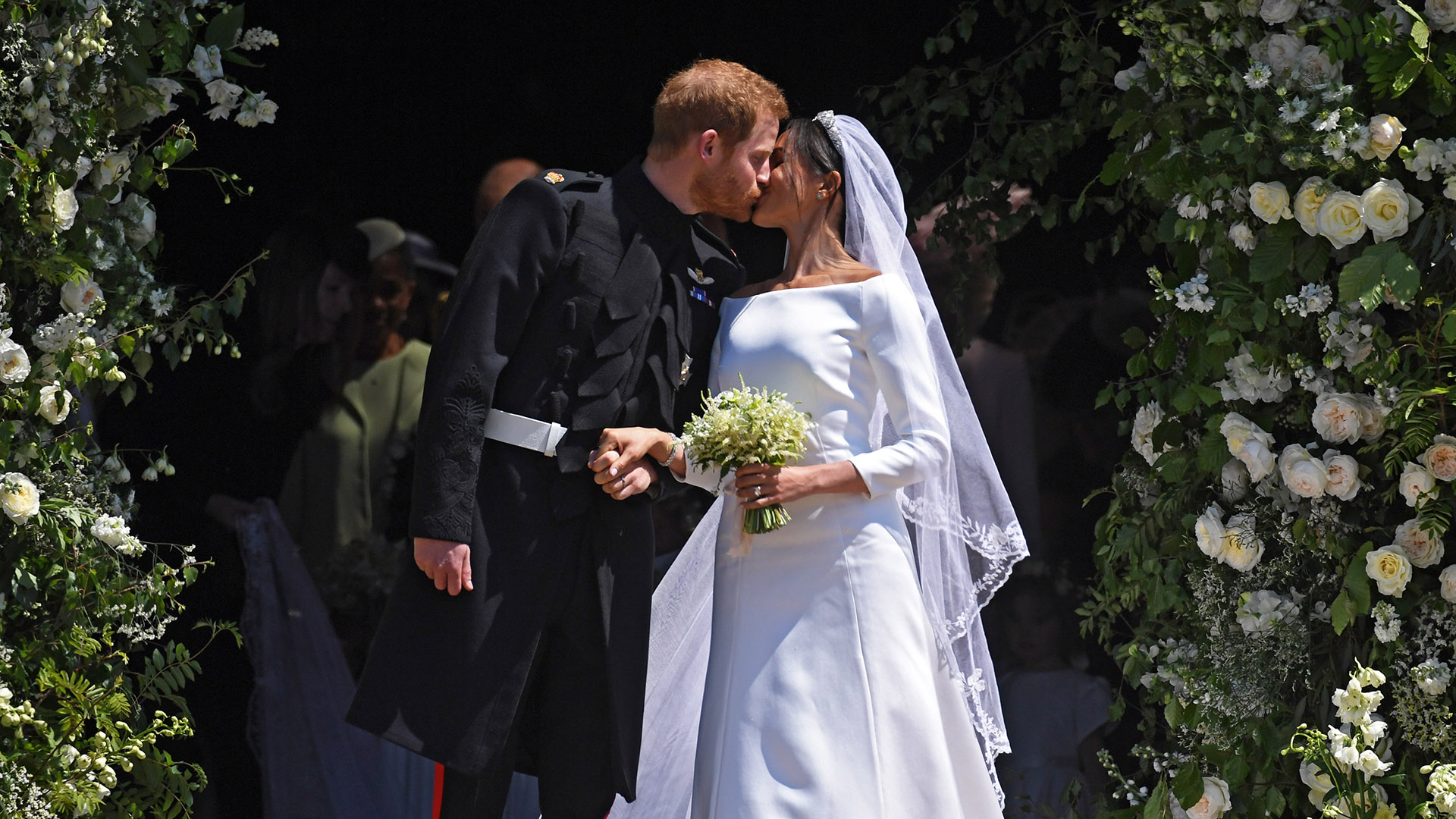 Meghan Markle y Harry en su casamiento en el mes de mayo pasado (Foto: EFE)