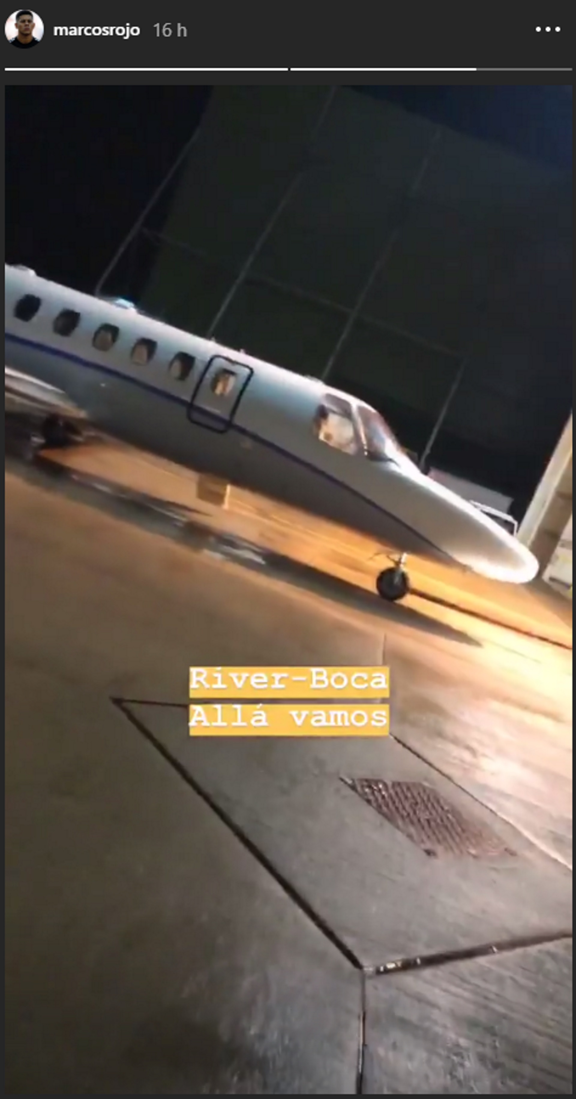 Marcos Rojo anunció su presencia en la Superfinal entre River y Boca mediante las redes sociales