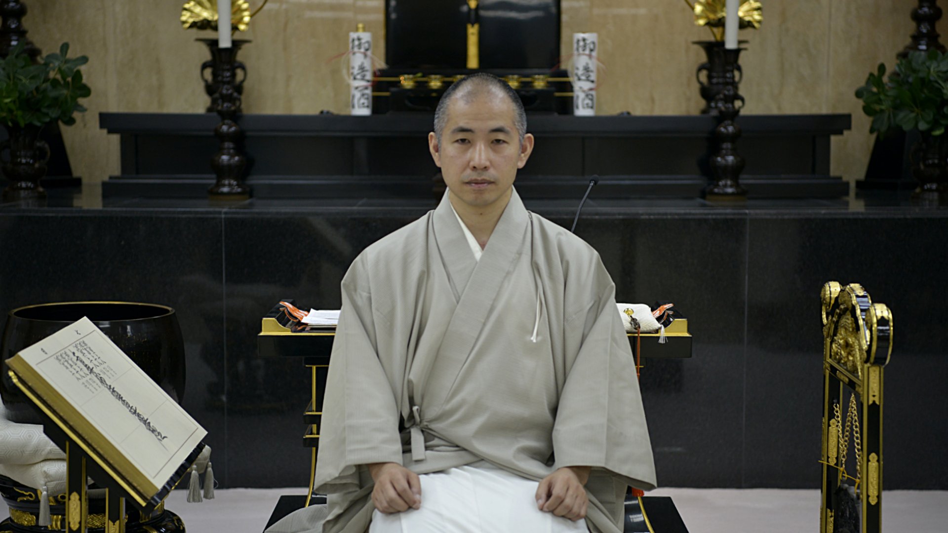 El monje budista Rokyu Nakayama en su templo de Buenos Aires (Gustavo Gavotti)