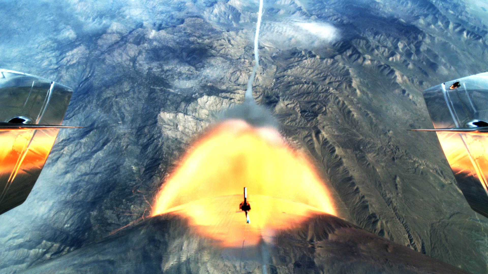 El avión supersónico llegó al espacio, marcando un hito para el turismo espacial