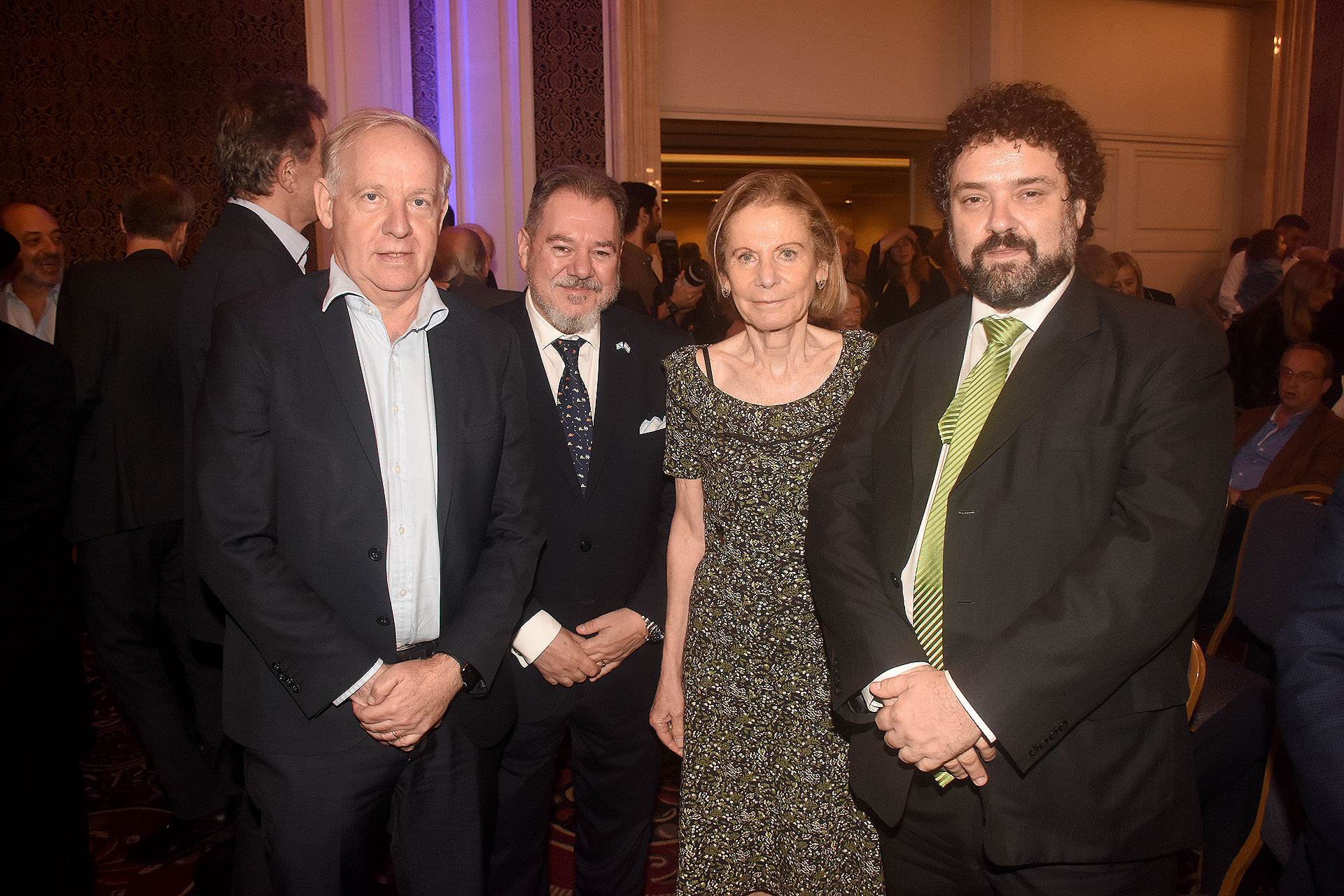 Alejandro Dosoretz, secretario del Congreso Judío Latinoamericano; el presidente de la Cámara de Comercio Argentino Israelí, Mario Montoto; la jueza Inés Weinberg de Roca, y Claudio Epelman, director ejecutivo del Congreso Judío Latinoamericano