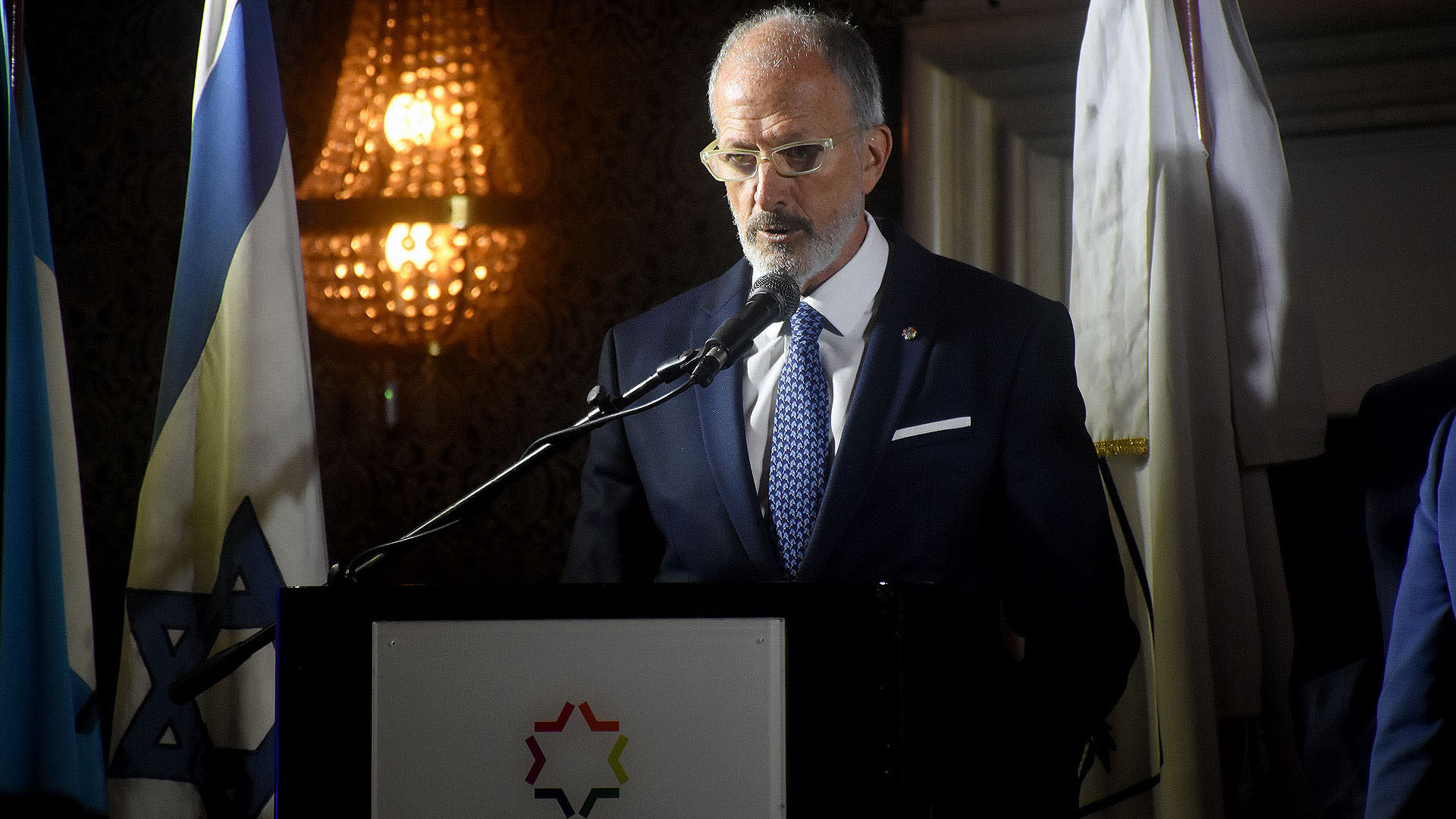 El nuevo presidente de la DAIA, Jorge Knoblovits, durante la asunción de autoridades del Consejo Directivo 2018-2021