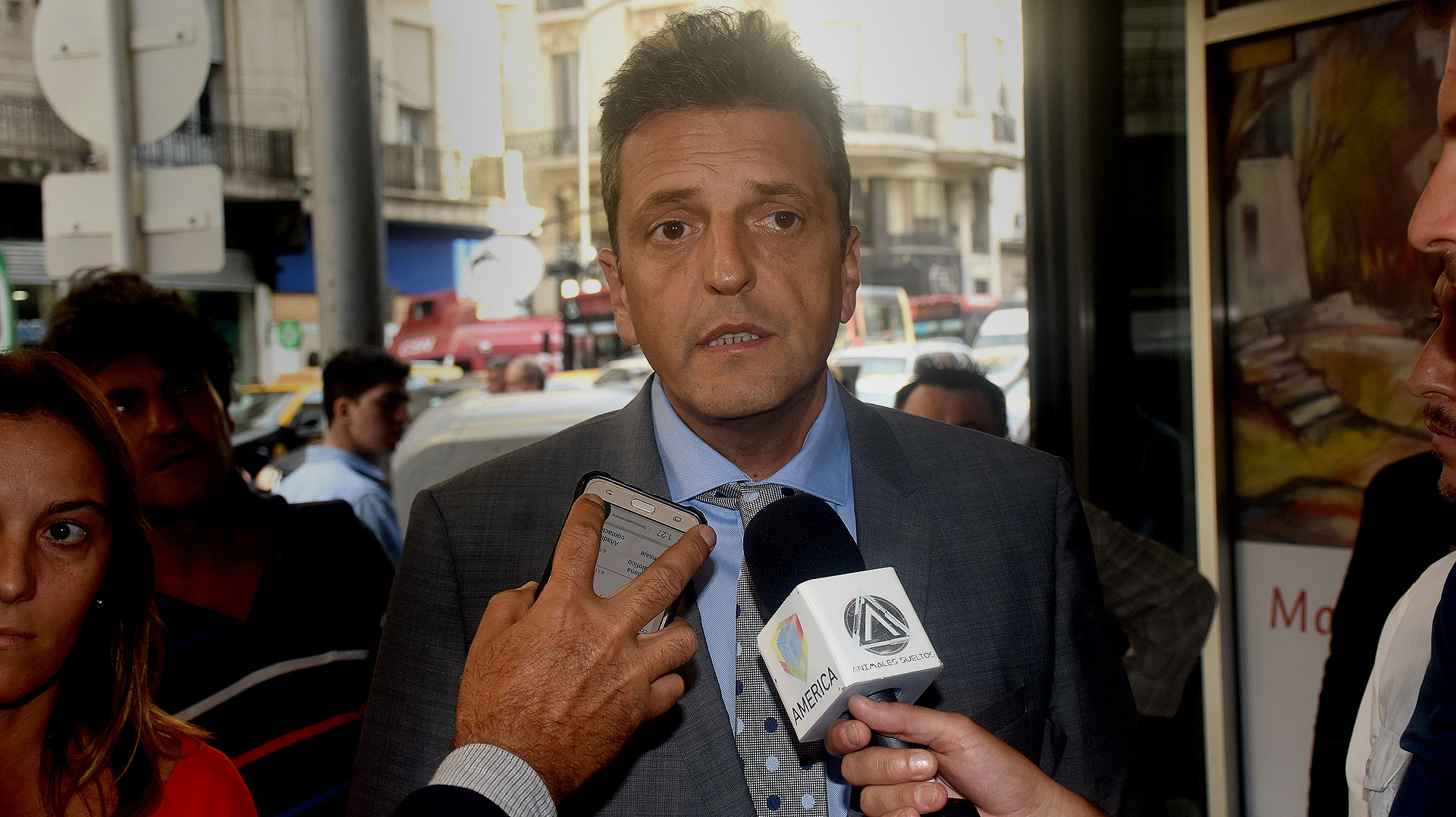 Sergio Massa durante la rueda de prensa que brindó en la Casa de Córdoba