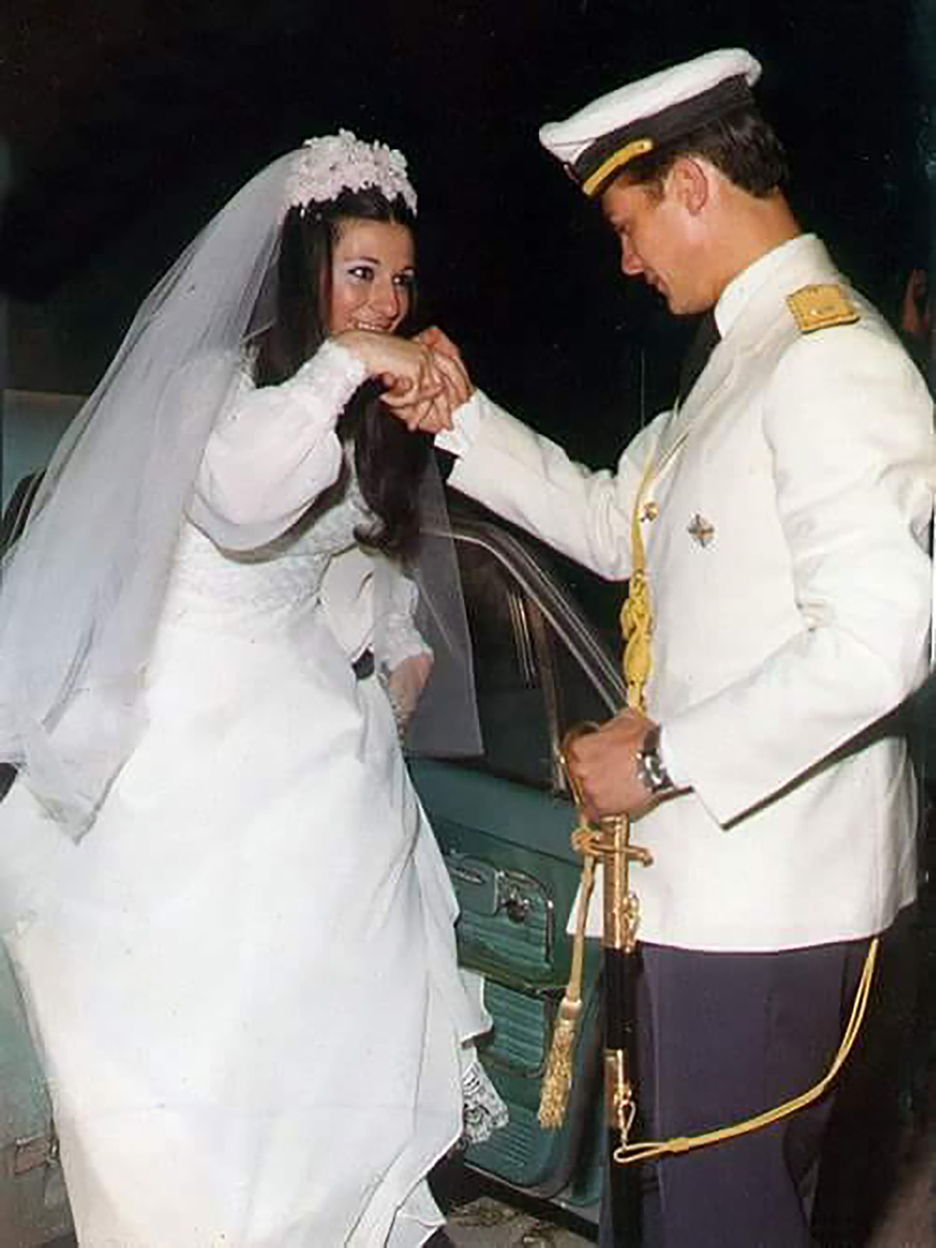 21 de diciembre de 1973. Luis Darío José Castagnari y María Cristina Scavarda el día de su boda