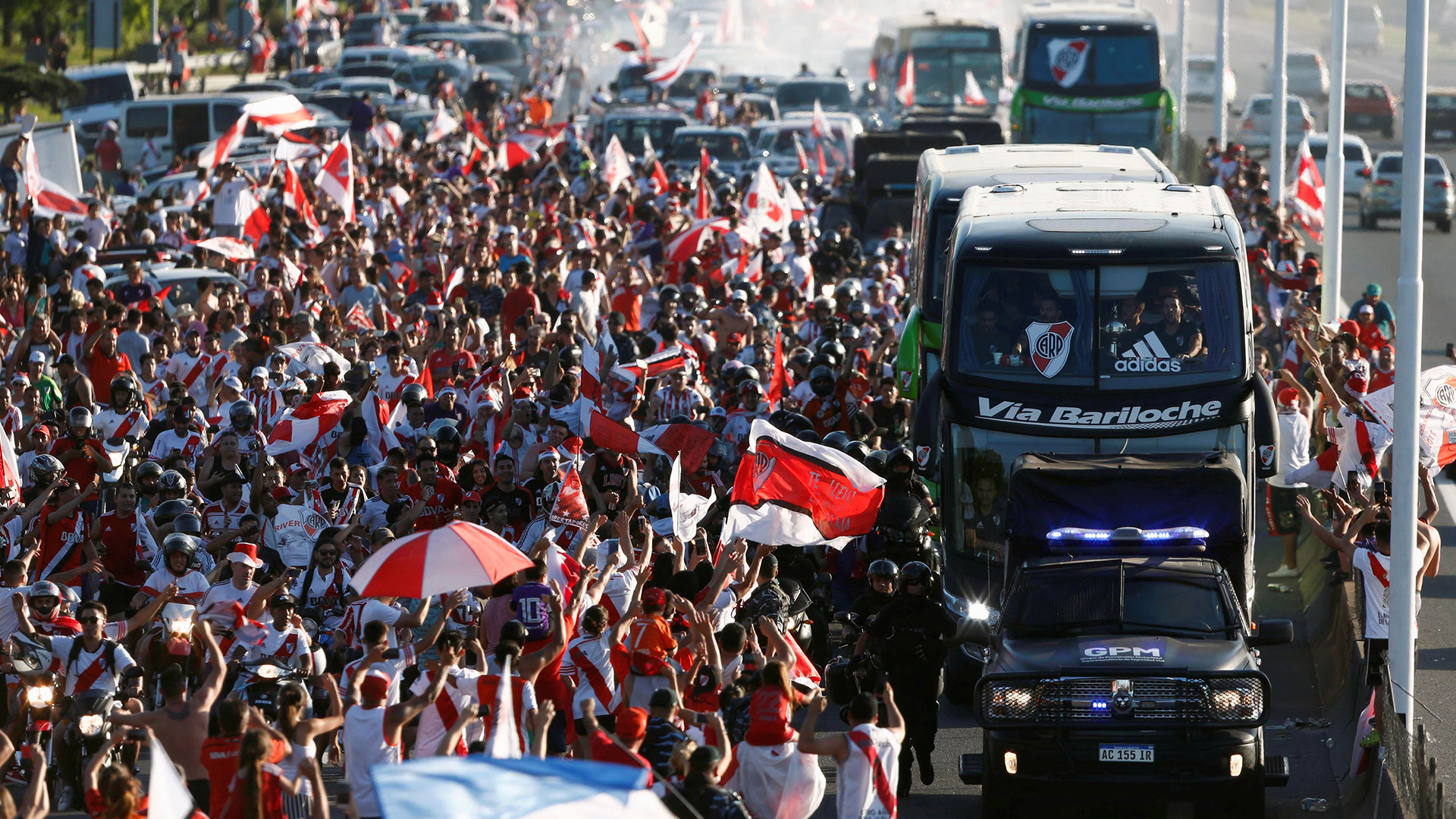 River Plate’s soccer team players arrive in Buenos Aires after playing at the Club World Cup in Abu Dhabi, in Buenos Aires, Argentina December 23, 2018. REUTERS/Martin Acosta