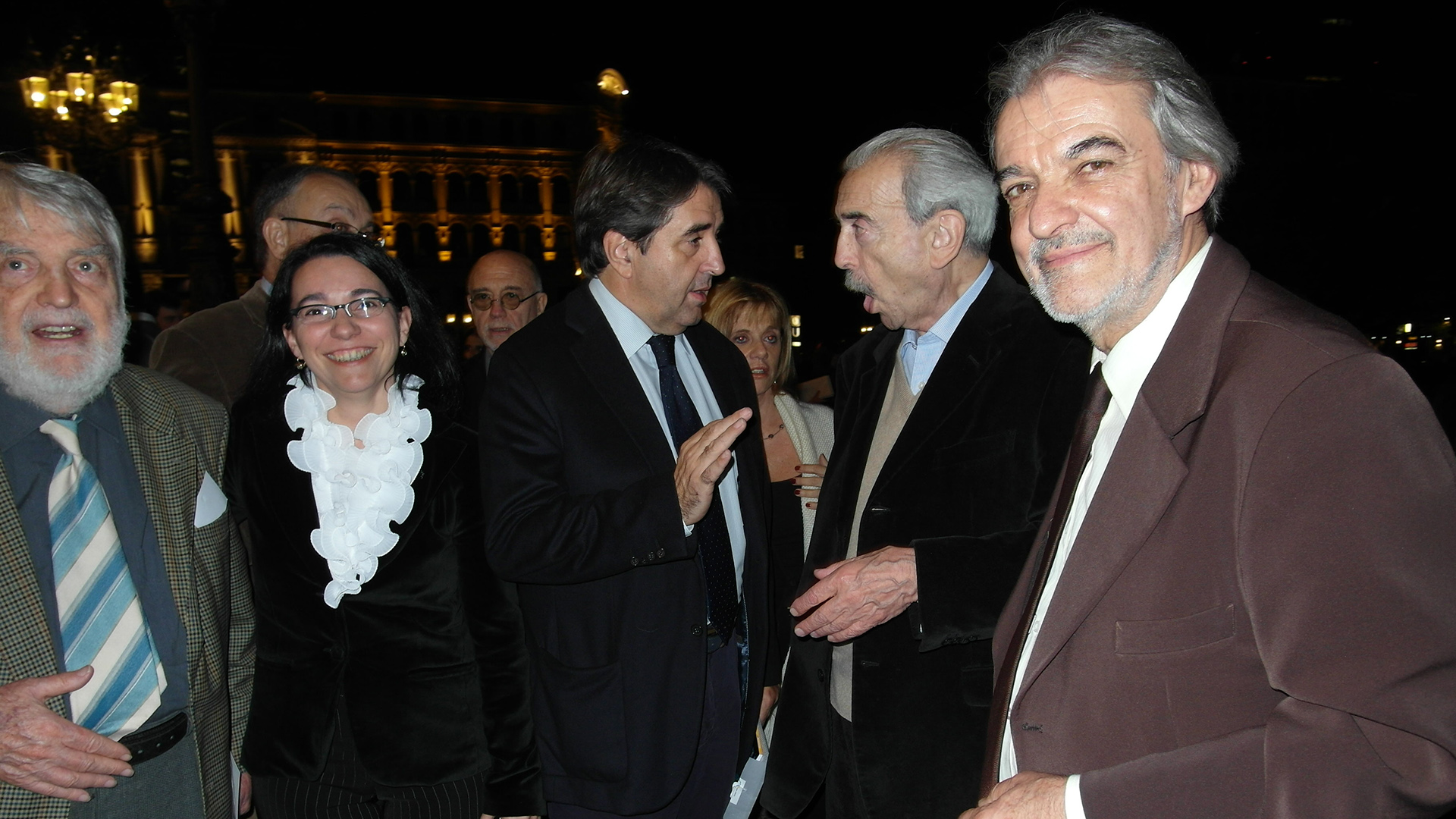 Osvaldo Bayer, Analía Argento, el periodista español Antoni Traveria, Juan Gelman y Rodolfo Mederos