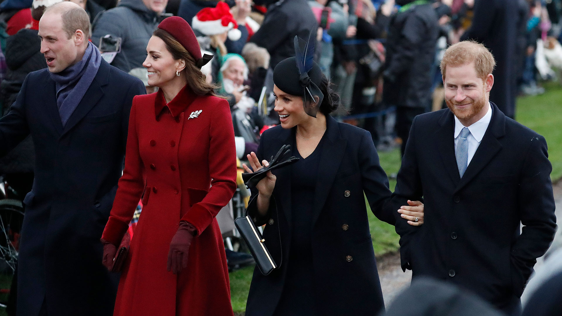 Los duques de Cambridge y los duques de Sussex juntos en Navidad (Foto: AP)