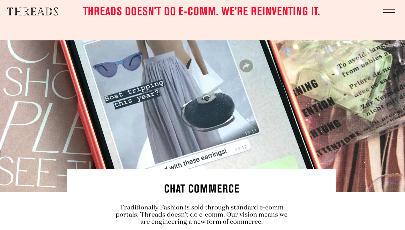 Threads nació en 2009 como una reinvención del e-commerce: el chat commerce.