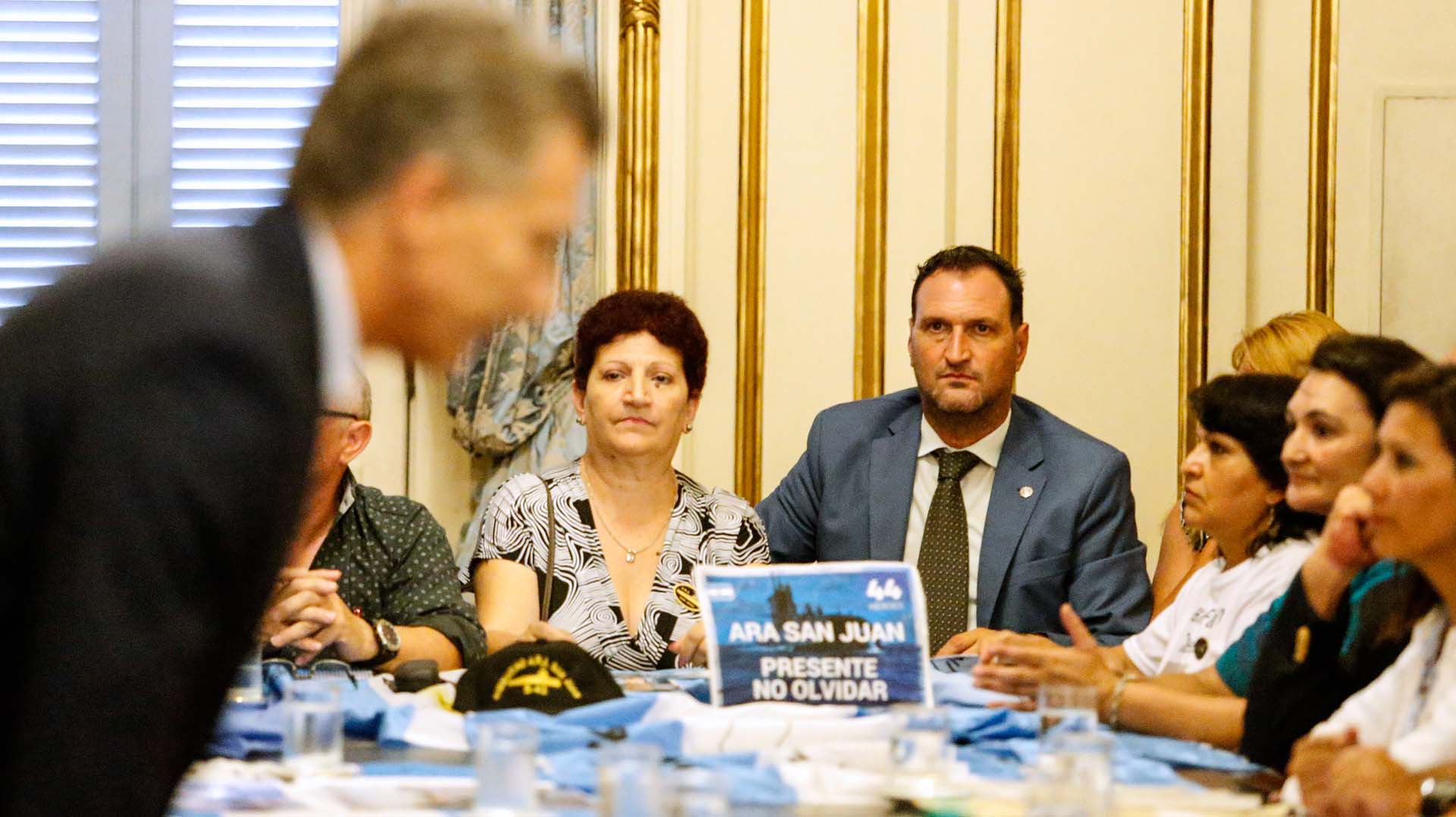Familiares de los tripulantes del submarino ARA San Juan son recibidos por primera vez por el Presidente de la Nación, Mauricio Macri (Nicolás Aboaf)