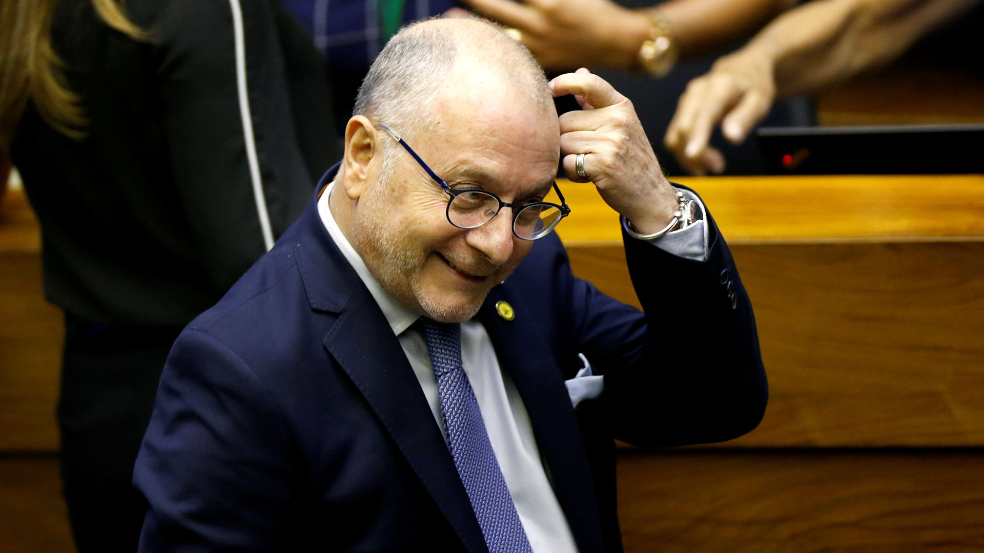 El canciller Faurie en Brasilia (foto Reuters)