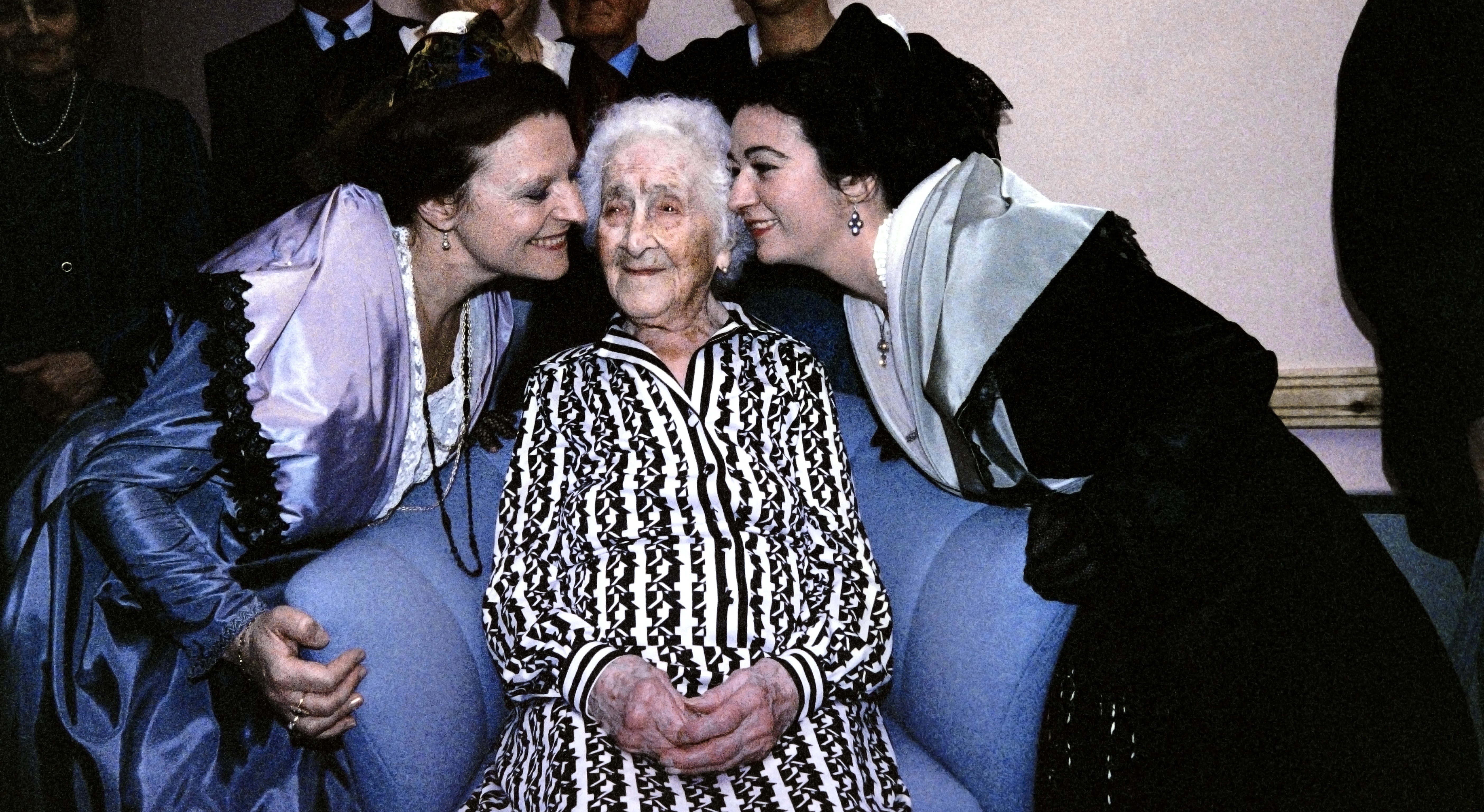 Jeanne Calment, en su cumpleaños 114 (AFP)