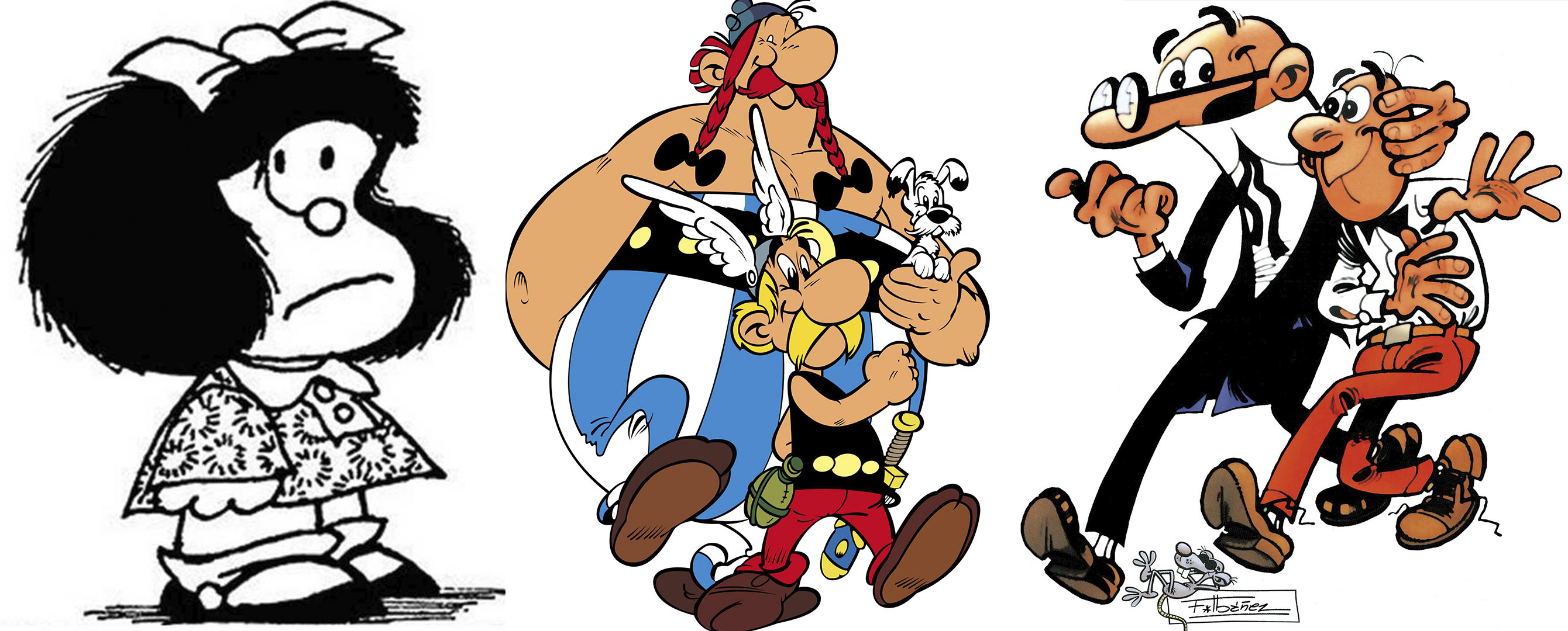 Mafalda, Astérix y Obélix, y Mortadelo y Filemón