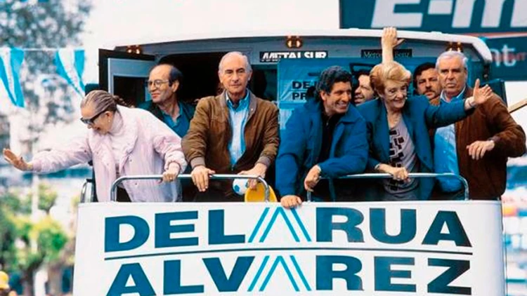 La maquinaria Alianza en campaña: De la Rúa, “Chacho” Álvarez y Graciela Fernández Meijide
