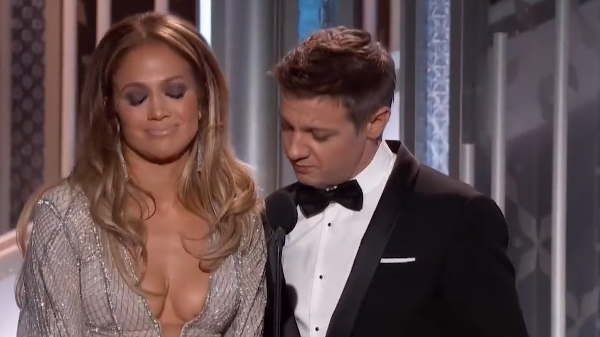 Jeremy Renner incomodó a Jennifer Lopez en los Globos de Oro 2015