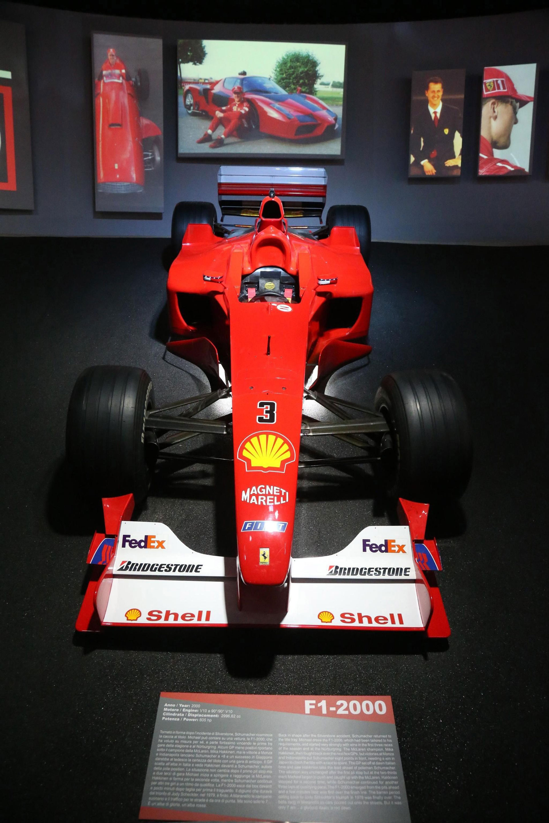 Ferrari inauguró para una exposición dedicada a Michael Schumacher en su museo de Maranello, en el norte de Italia