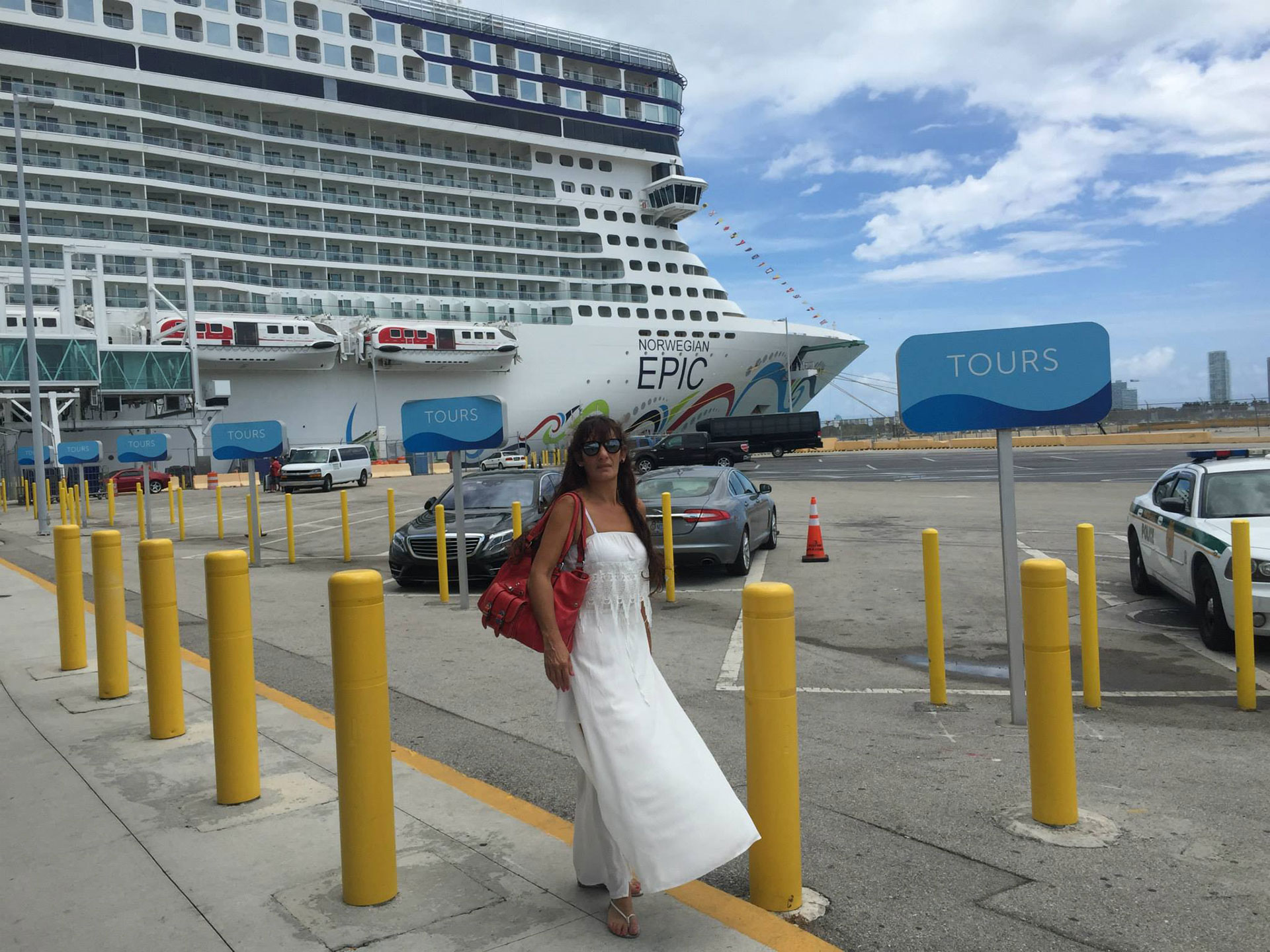 Antes de embarcar, en el puerto de Miami.