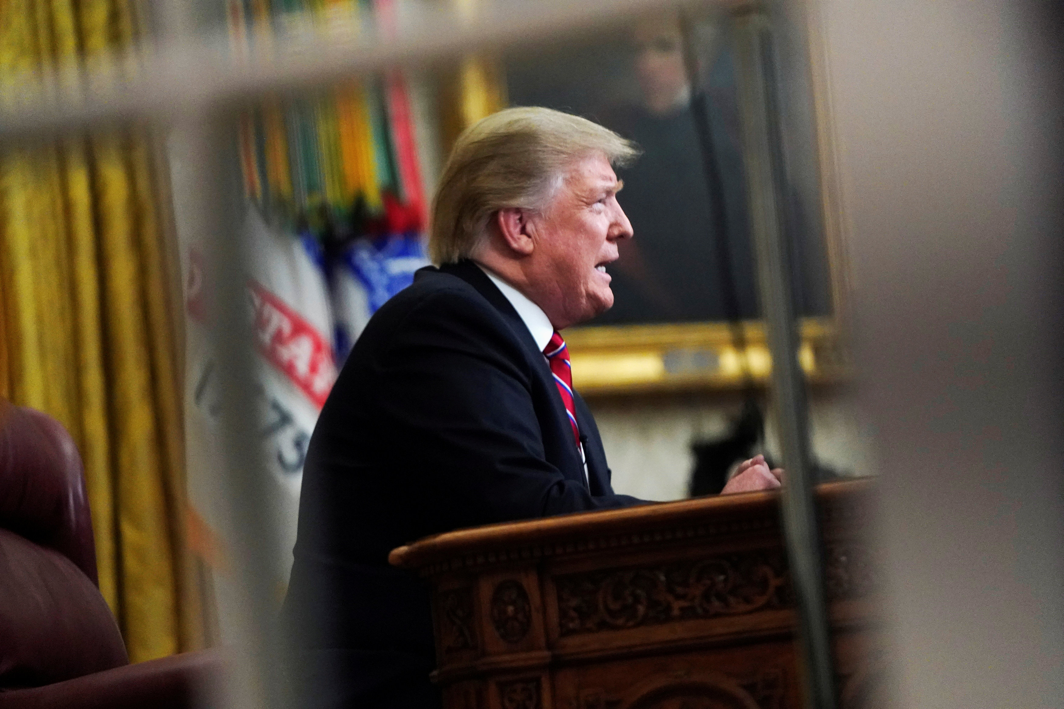 El presidente Trump durante su discurso desde el Salón Oval (Reuters/ Joshua Roberts)