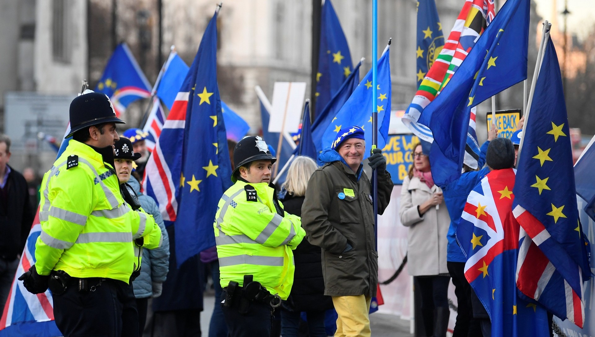 Una manifestación en contra del Brexit. El proceso ha tenido hasta la fecha un impacto negativo en la economía del Reino Unido (REUTERS/Toby Melville)
