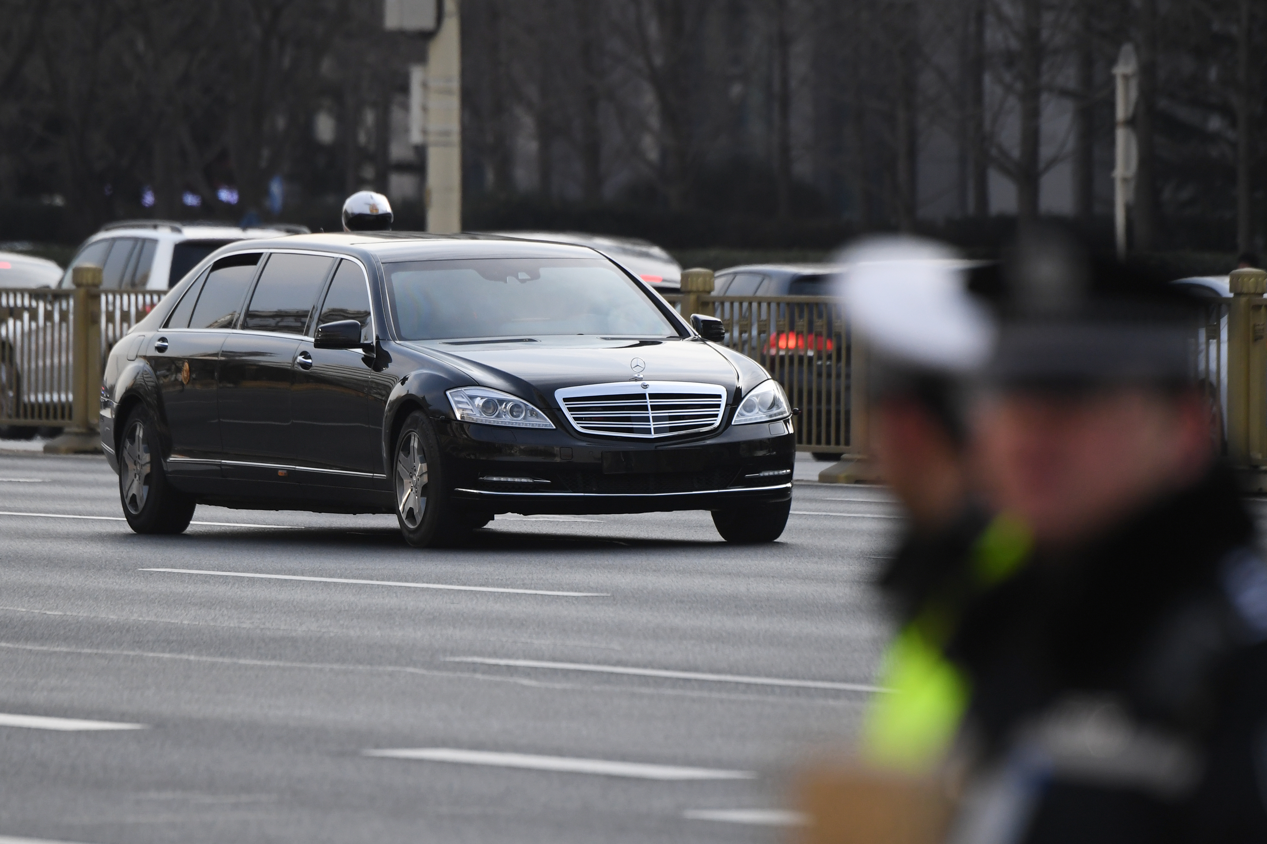 La limusina que trasladó a Kim Jong-un por las calles de Beijing (AFP)