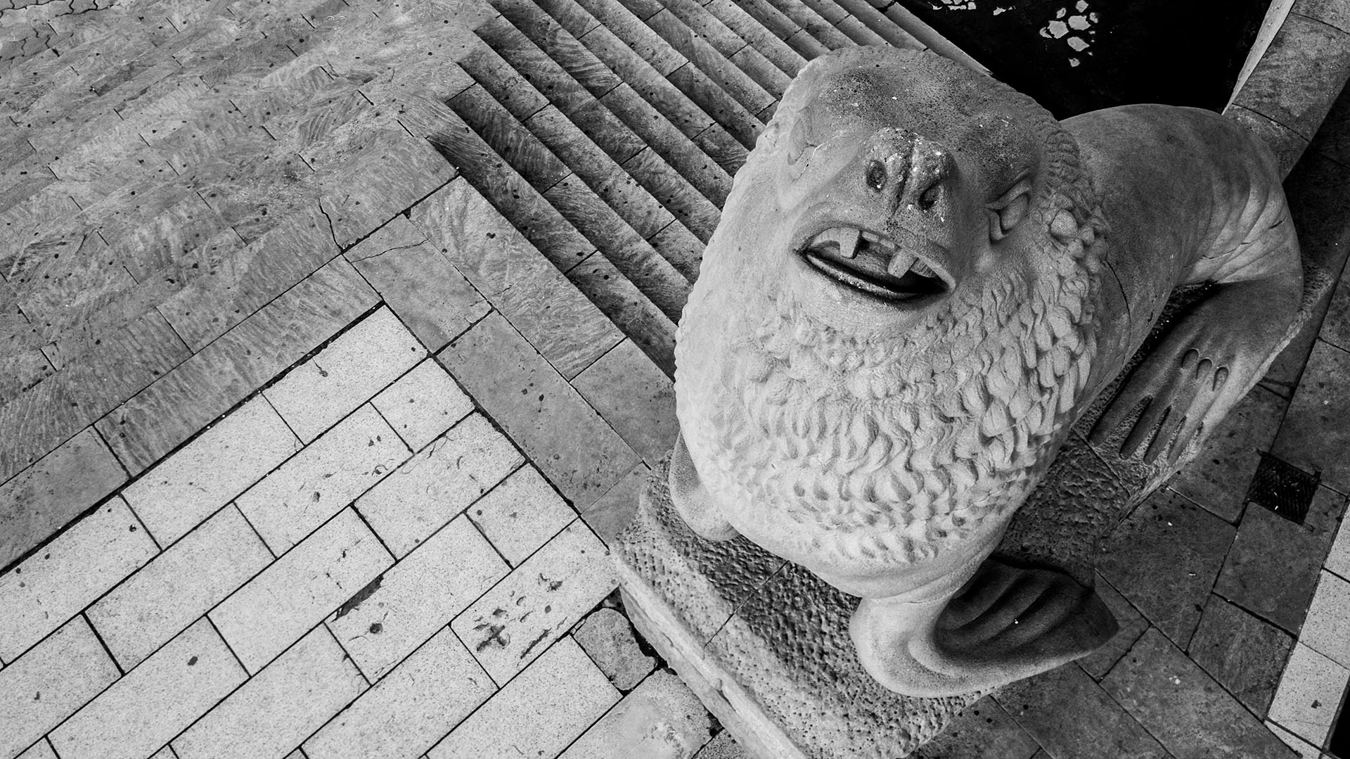 La obra “Los Lobos Marinos” se encuentra emplazada sobre la rambla entre el Casino y el Hotel Provincial