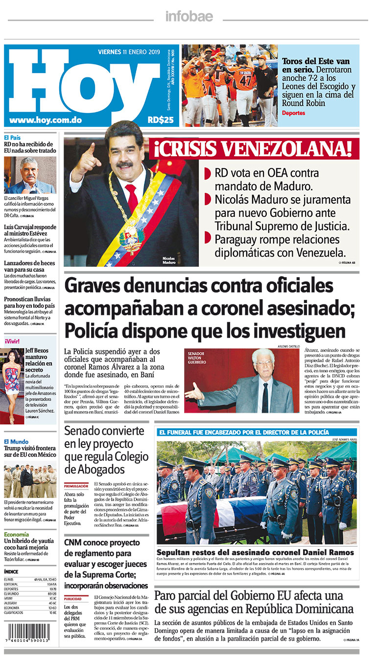Hoy, República Dominicana, Viernes 11 de enero de 2019 Perfil Formosa